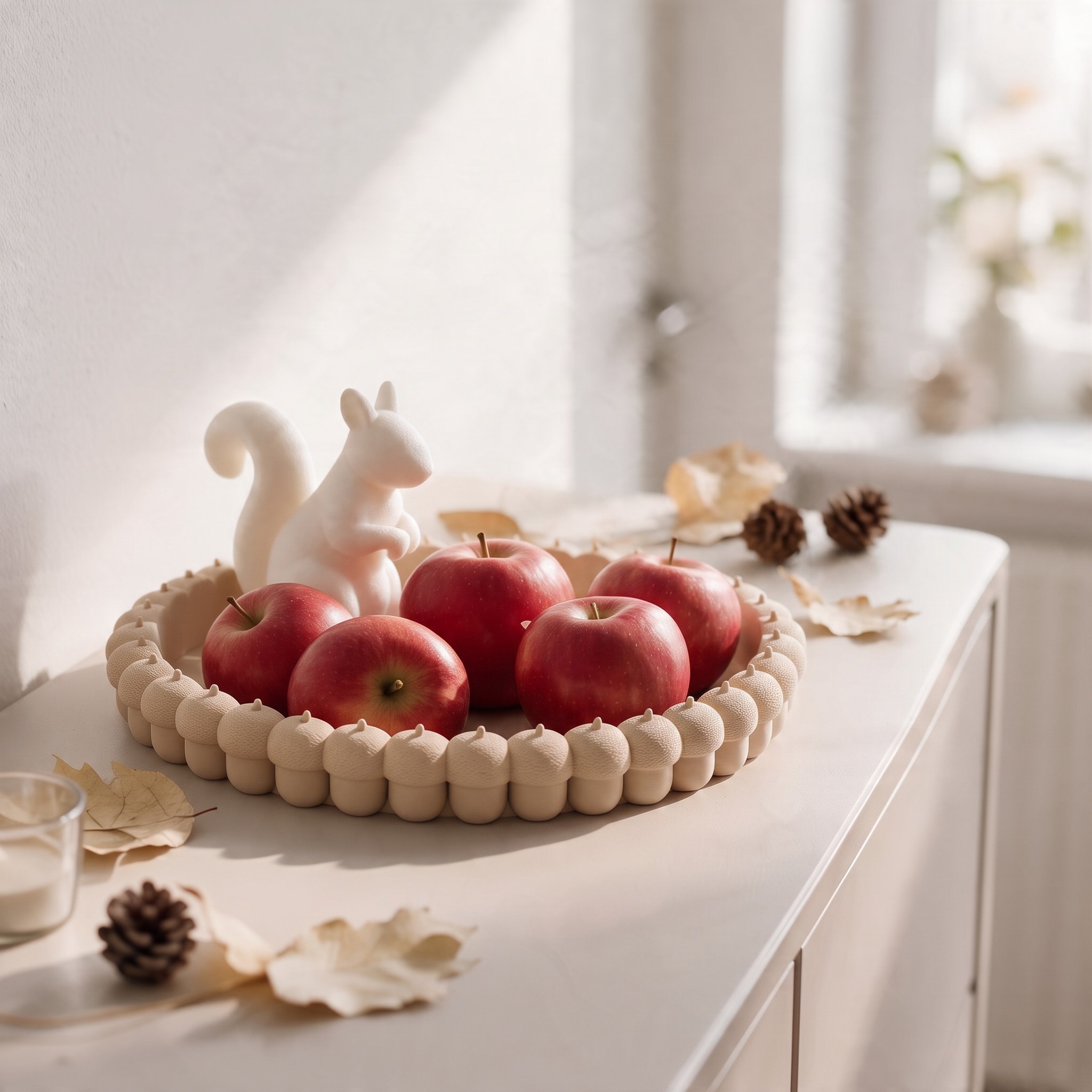 Acorn-shaped tray with matching squirrel 3D print product image 2 by Deltaprints