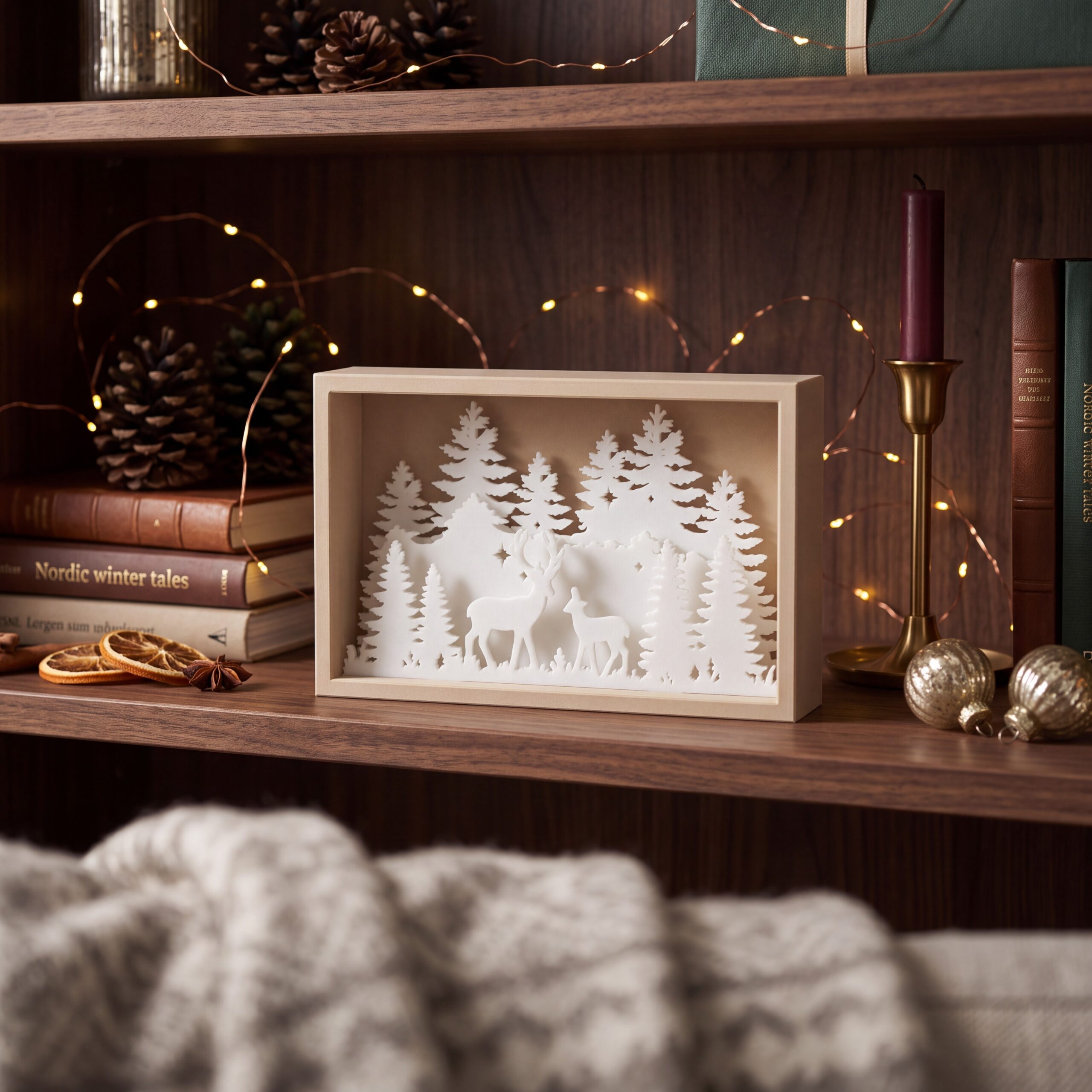 Winter Scene Shadowbox – Illuminable 3D print product image 2 by Deltaprints