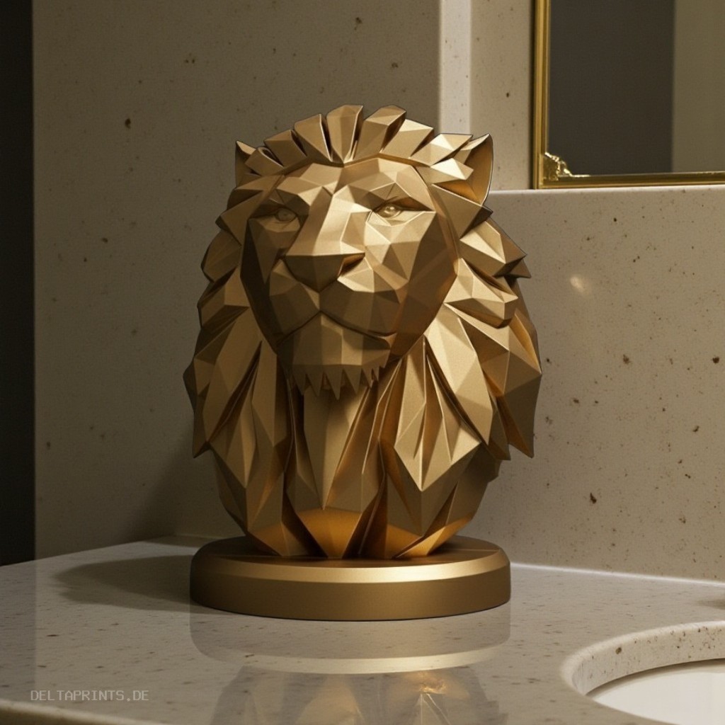 Sculpture #50 – Low Poly Lion Bust 3D print product image 2 by Deltaprints