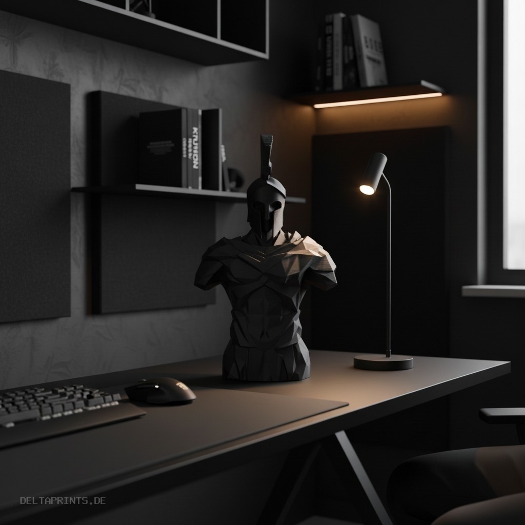 Sculpture #49 – Low Poly Spartan Warrior Bust 3D print product image 2 by Deltaprints