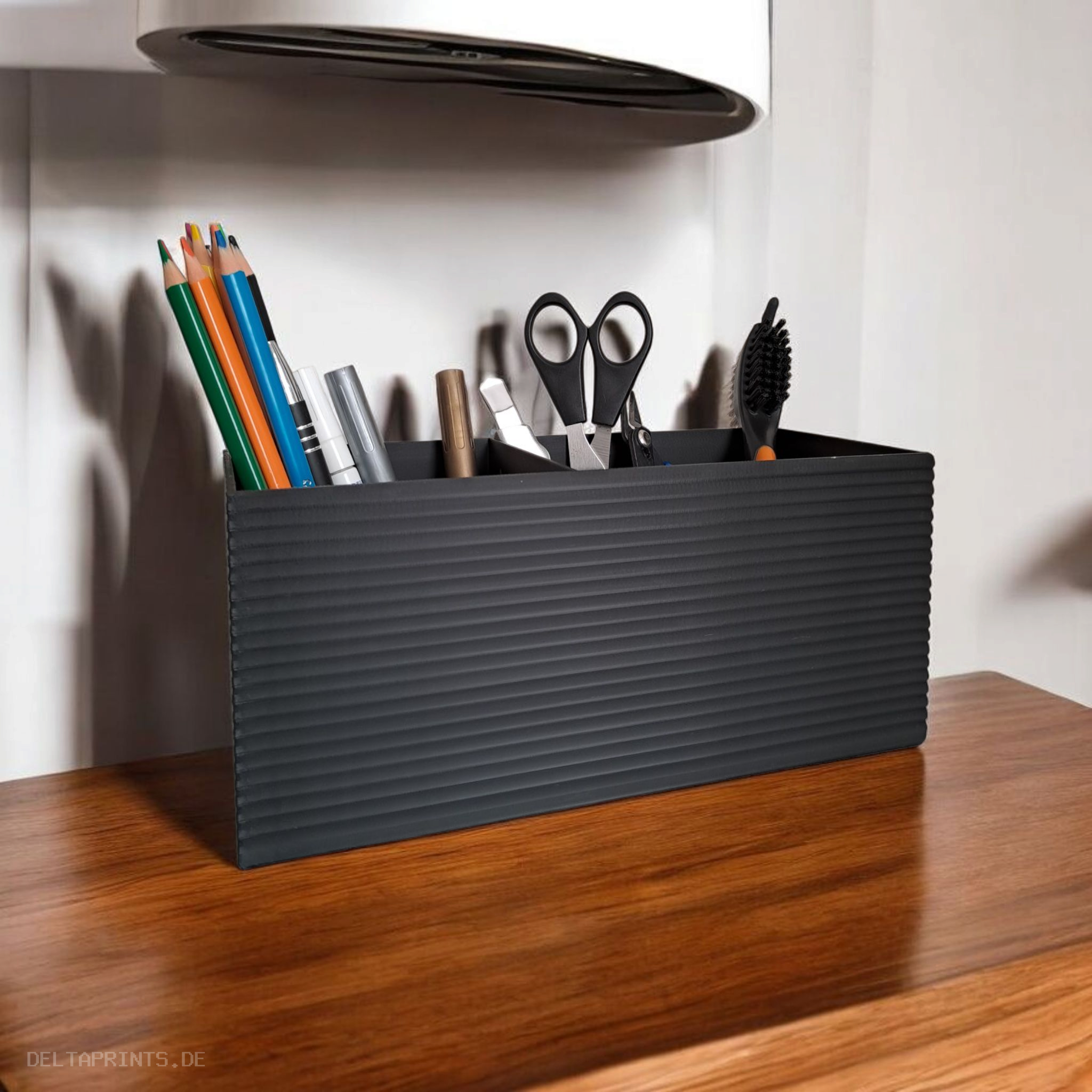 Modern Design Office Organizer With Ribbed Surface 3D print product image 2 by Deltaprints