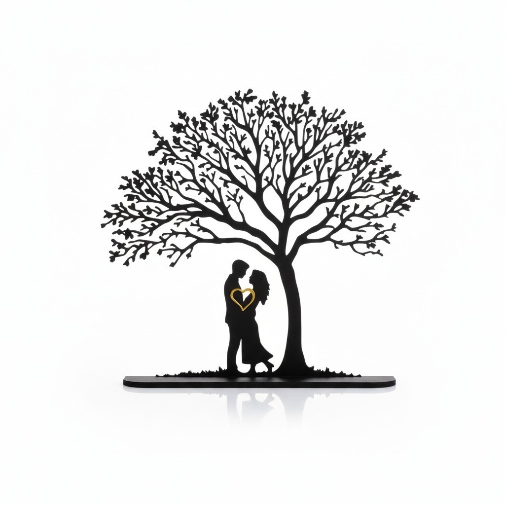 Couple under tree Valentine’s Day decor 3D print product image 4 by Deltaprints