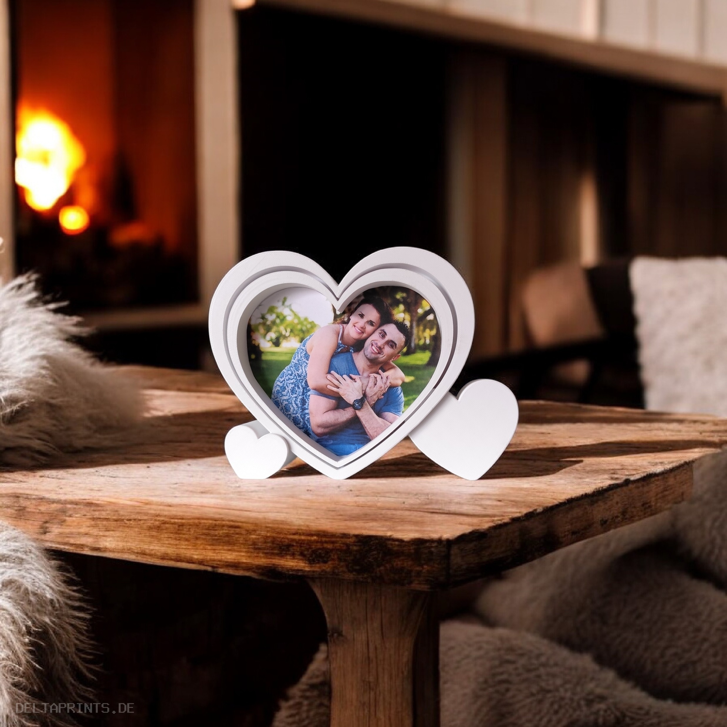 Heart-shaped picture frame with cutting template 3D print product image 3 by Deltaprints