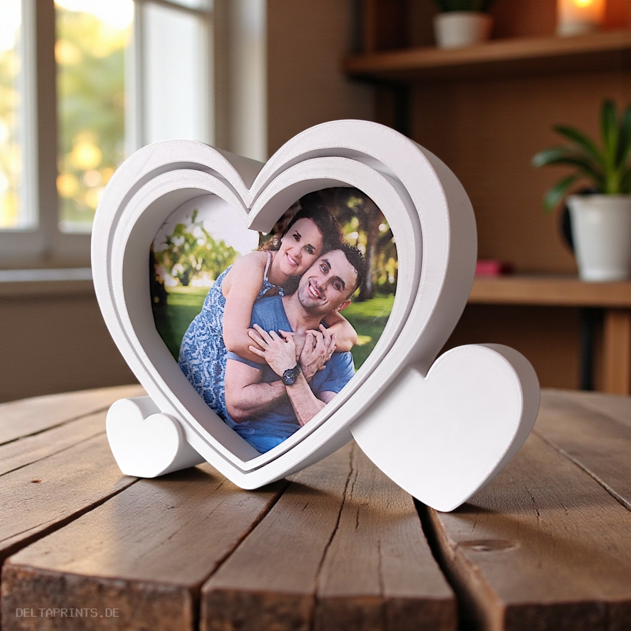 Heart-shaped picture frame with cutting template 3D print product image 2 by Deltaprints
