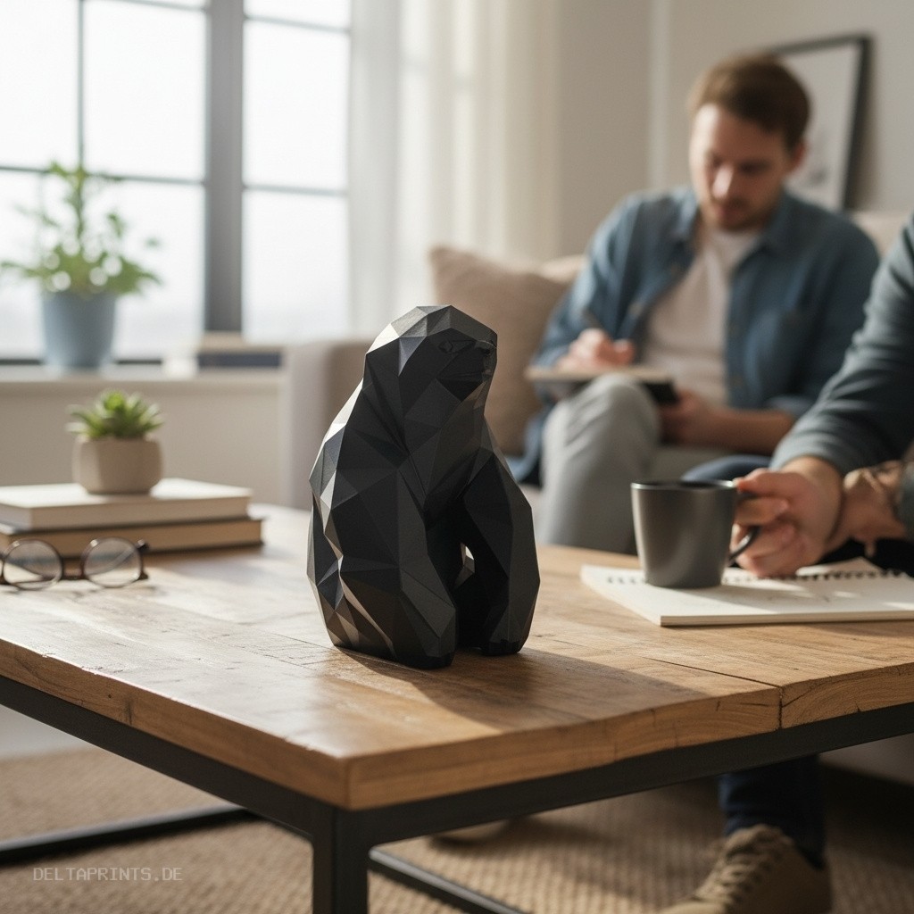 Sculpture #47 – Sitting Low Poly Sloth 3D print product image 3 by Deltaprints