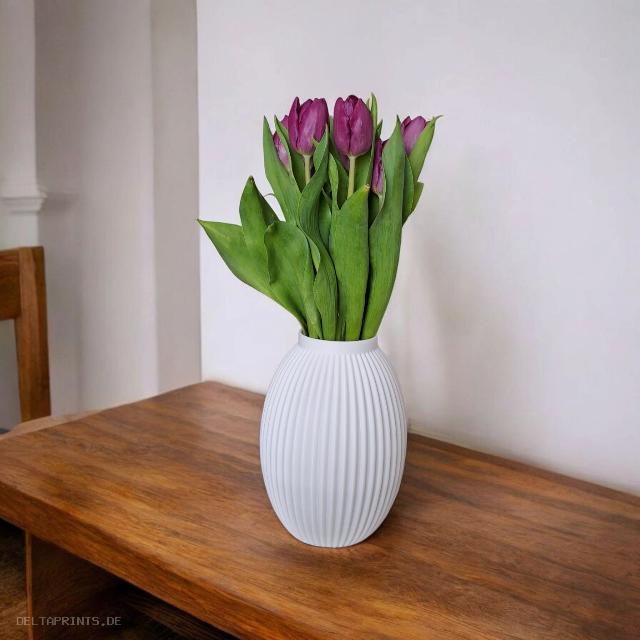 Modern Ribbed Bulbous Design Vase 3D print product image 4 by Deltaprints