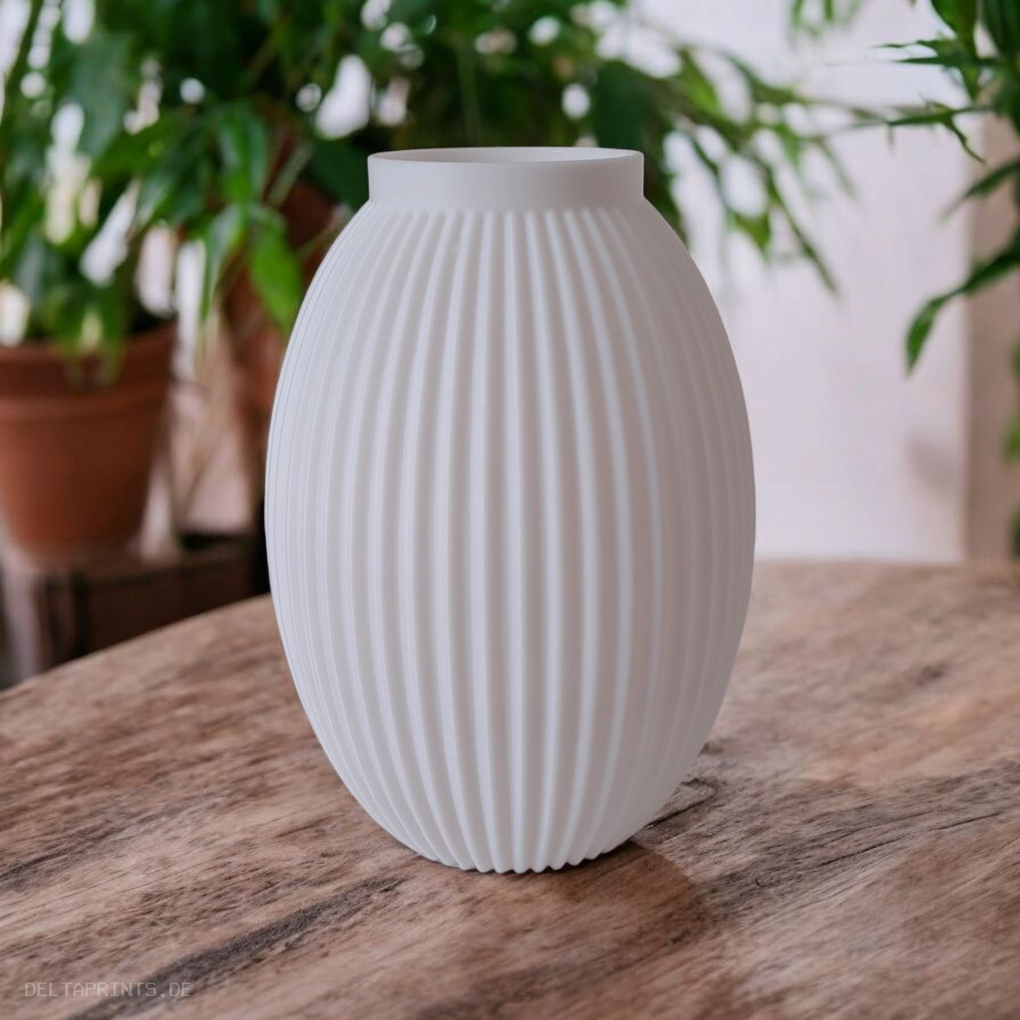 Modern Ribbed Bulbous Design Vase 3D print product image 2 by Deltaprints