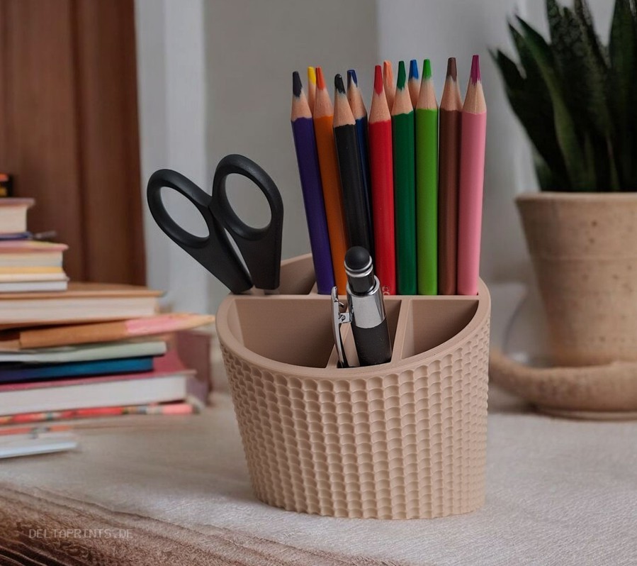 Dotted and inclined pen holder „GravityDock“ commercial STL file Desk Accessories by Deltaprints
