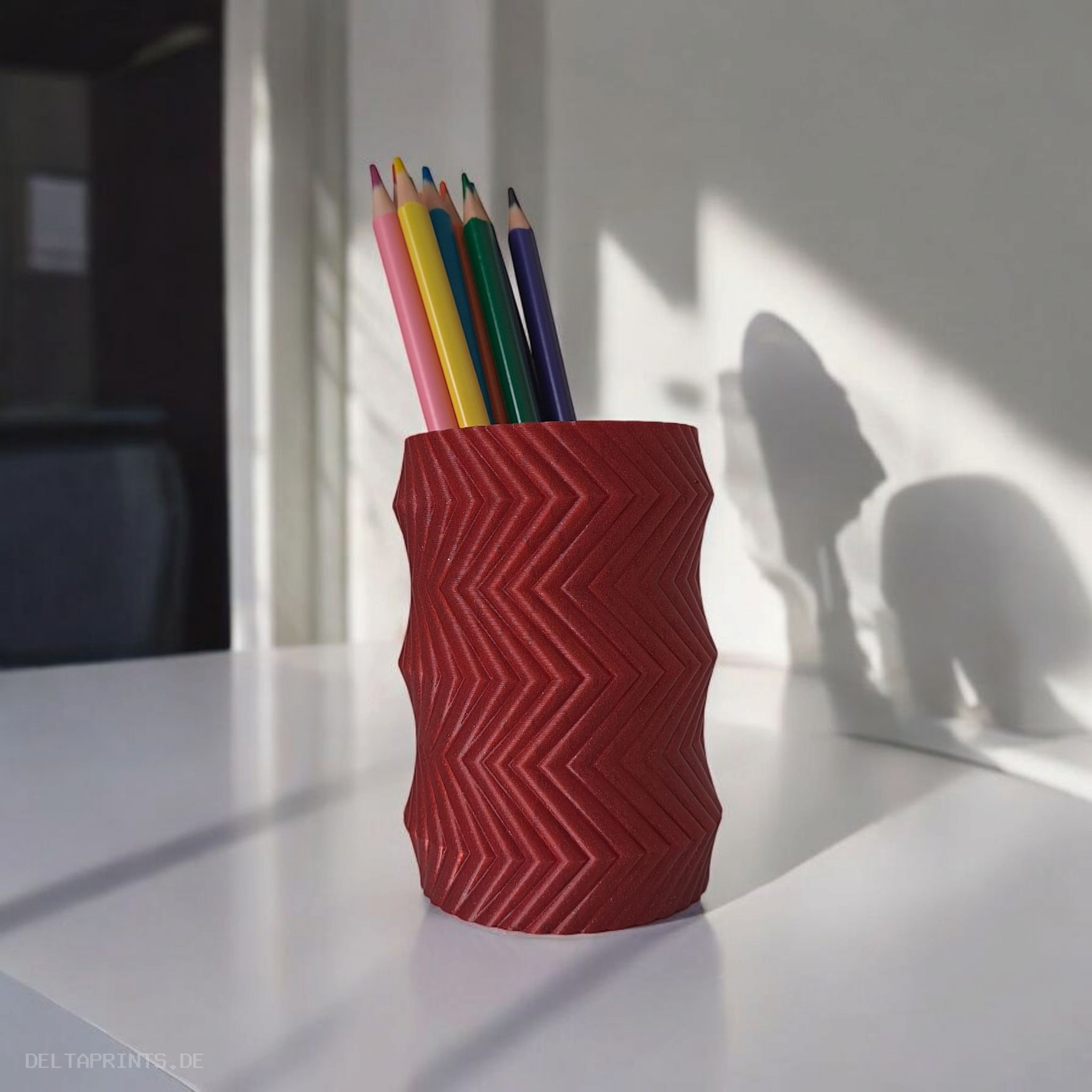 Ribbed Pencilholder or Toothbrush Cup „Rolling Gear“ 3D print product image 4 by Deltaprints