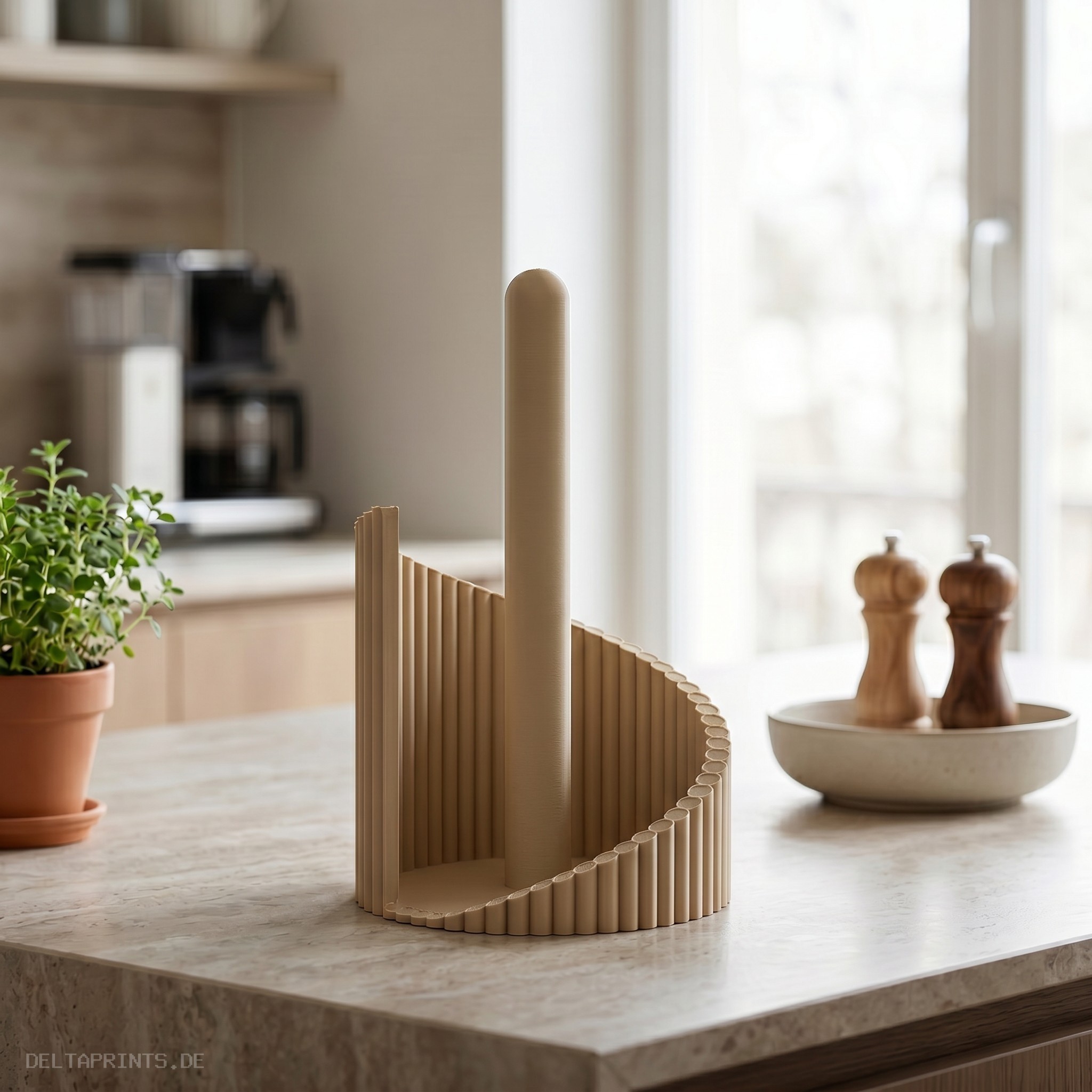 „Forma“ ribbed paper towel holder 3D print product image 3 by Deltaprints