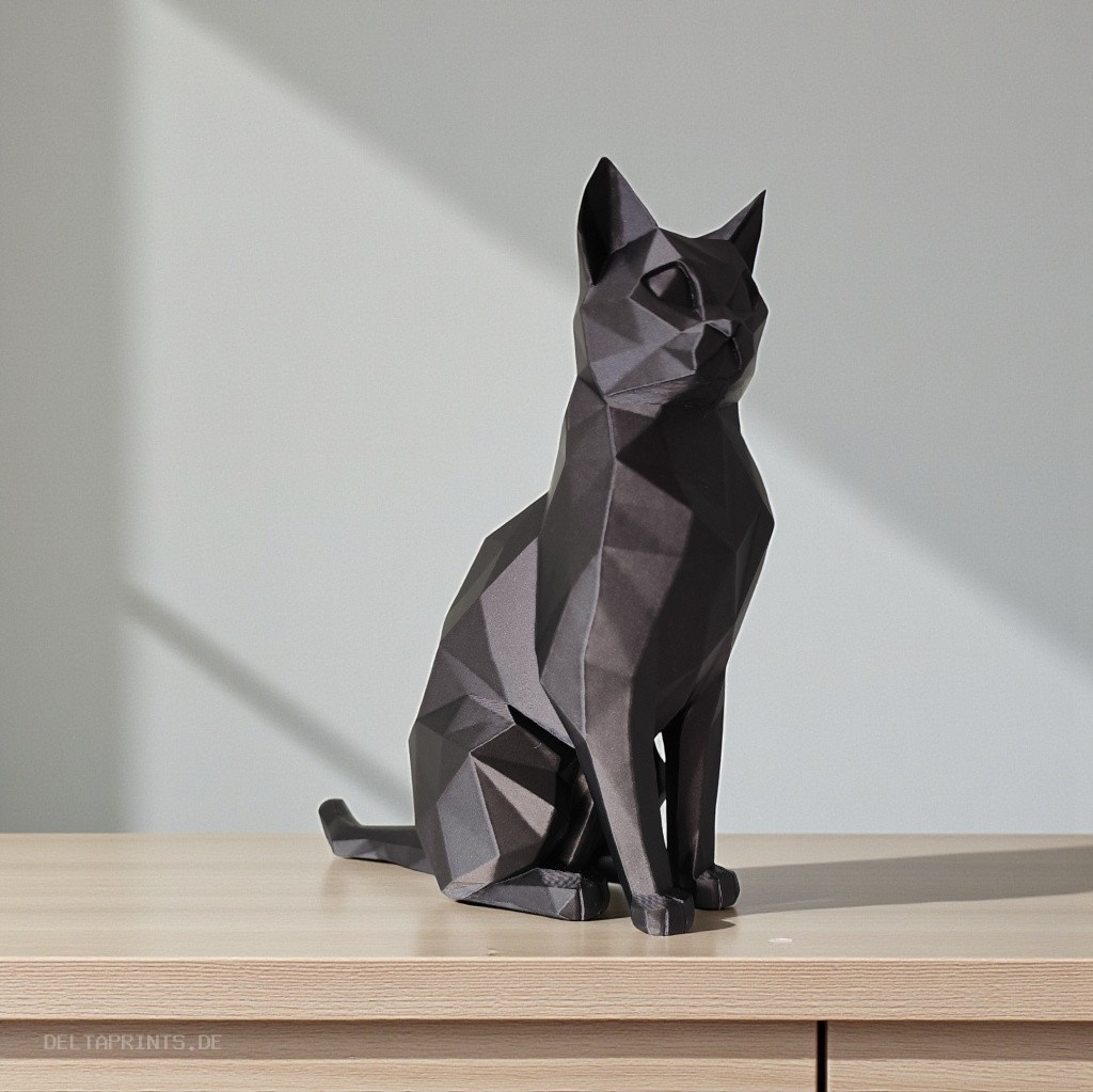 Sculpture#46 – Sitting Elegant Low Poly Cat 3D print product image 4 by Deltaprints