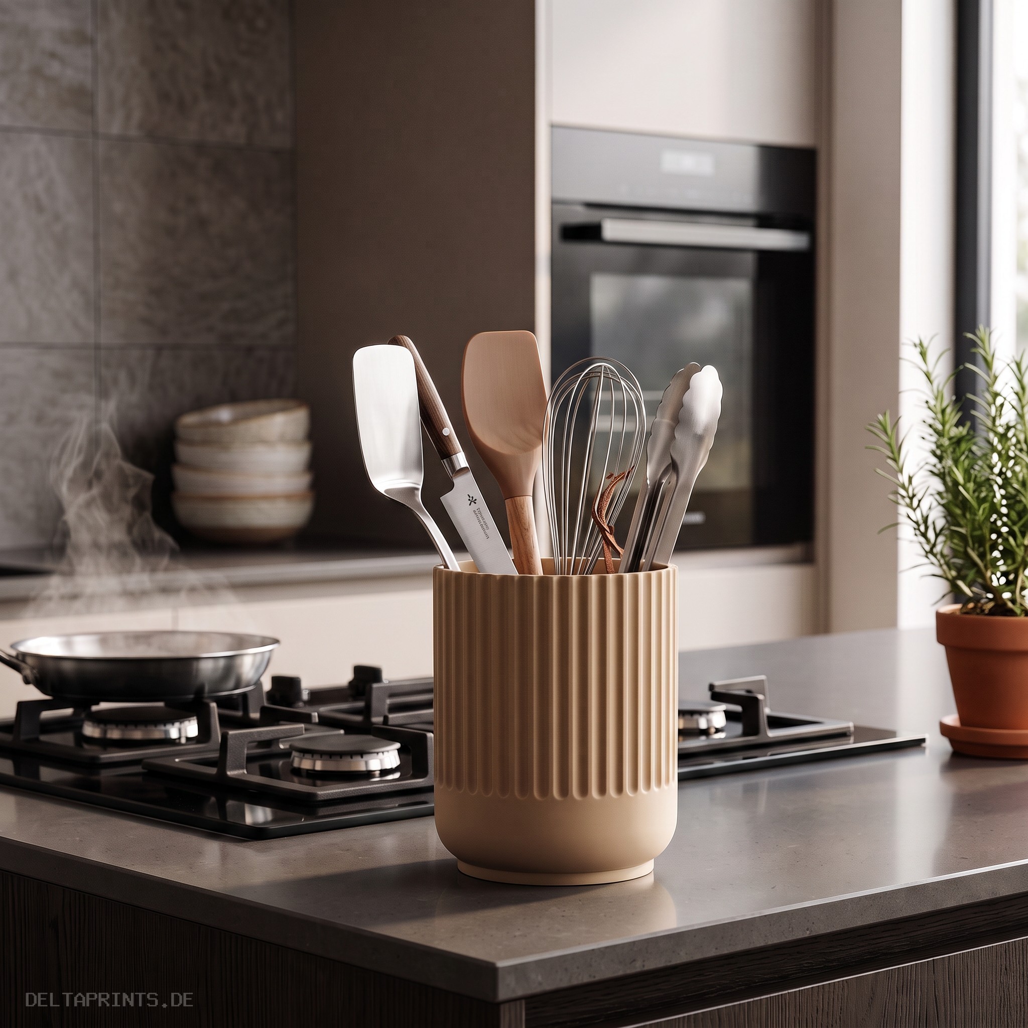 Japandi-style kitchen utensil holder 3D print product image 2 by Deltaprints