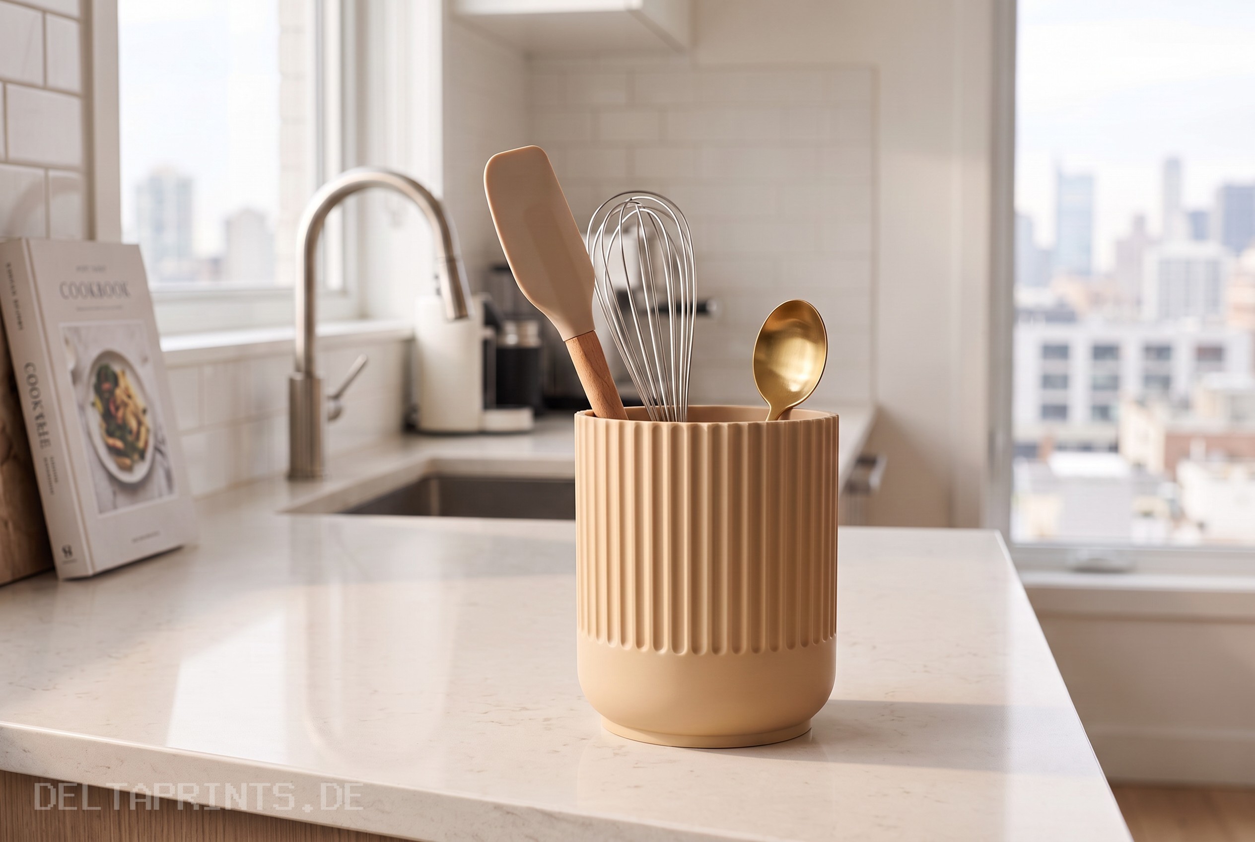 Japandi-style kitchen utensil holder commercial STL file Kitchen Accessories by Deltaprints