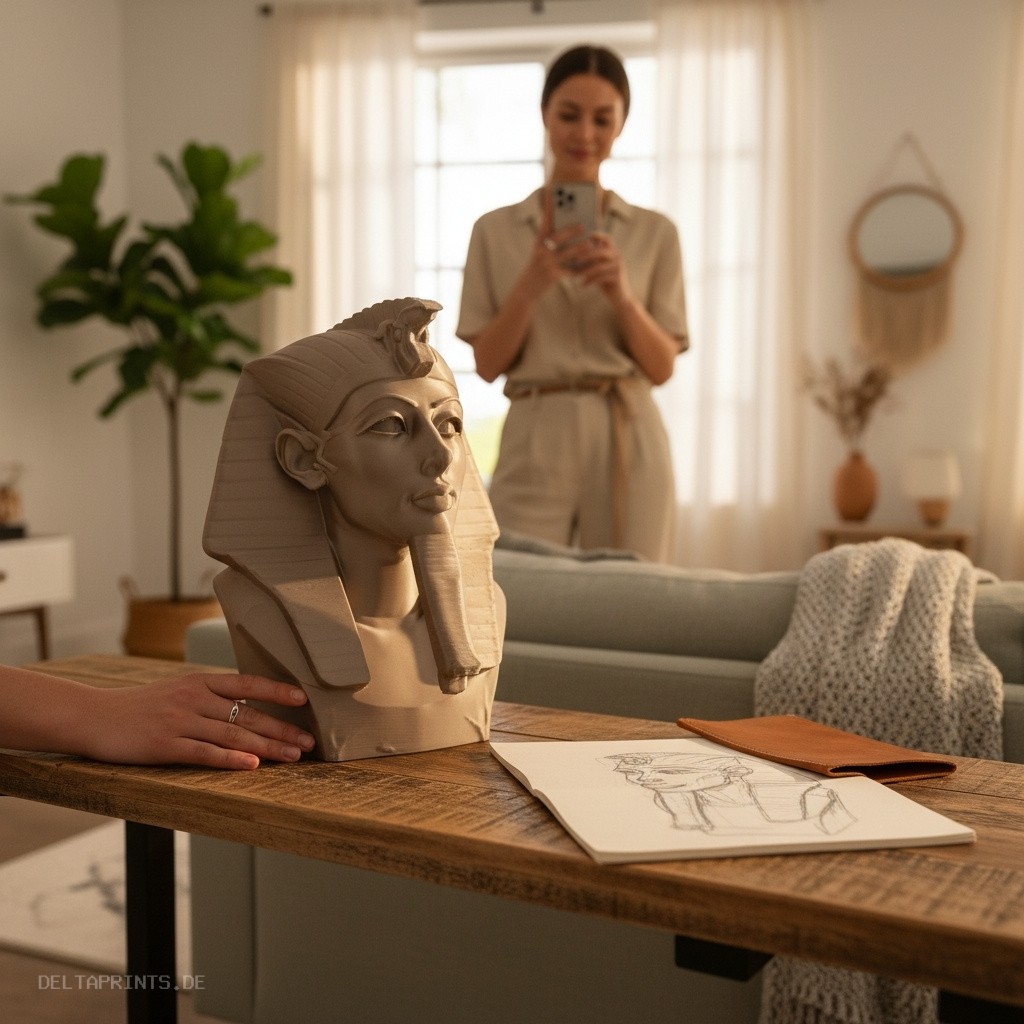 Sculpture #45 – Pharao Bust 3D print product image 4 by Deltaprints