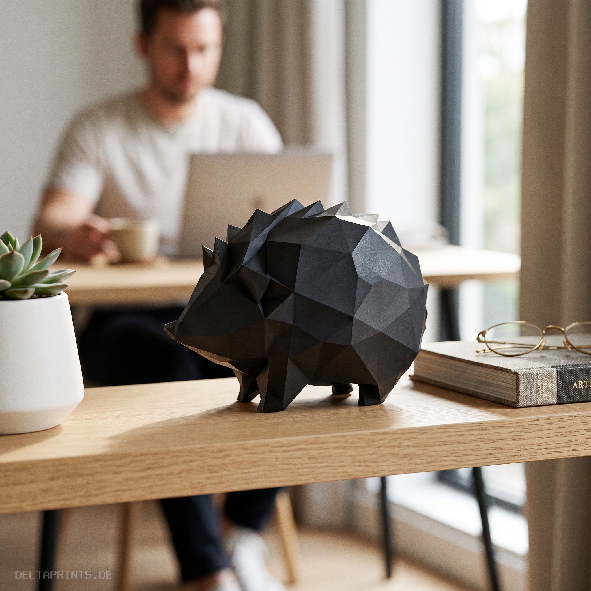 Sculpture #62 – Low-poly hedgehog 3D print product image 2 by Deltaprints