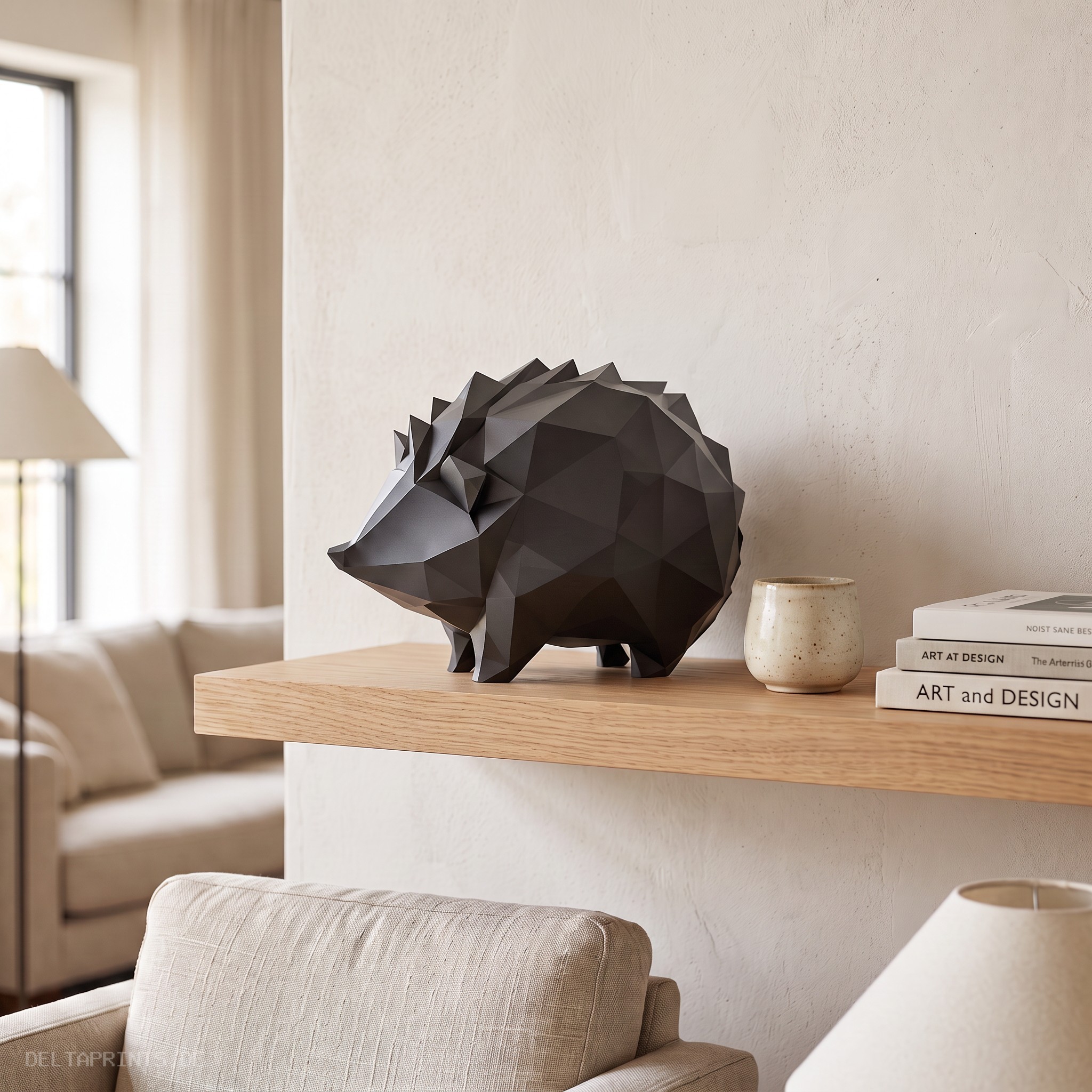 Sculpture #62 – Low-poly hedgehog 3D print product image 3 by Deltaprints
