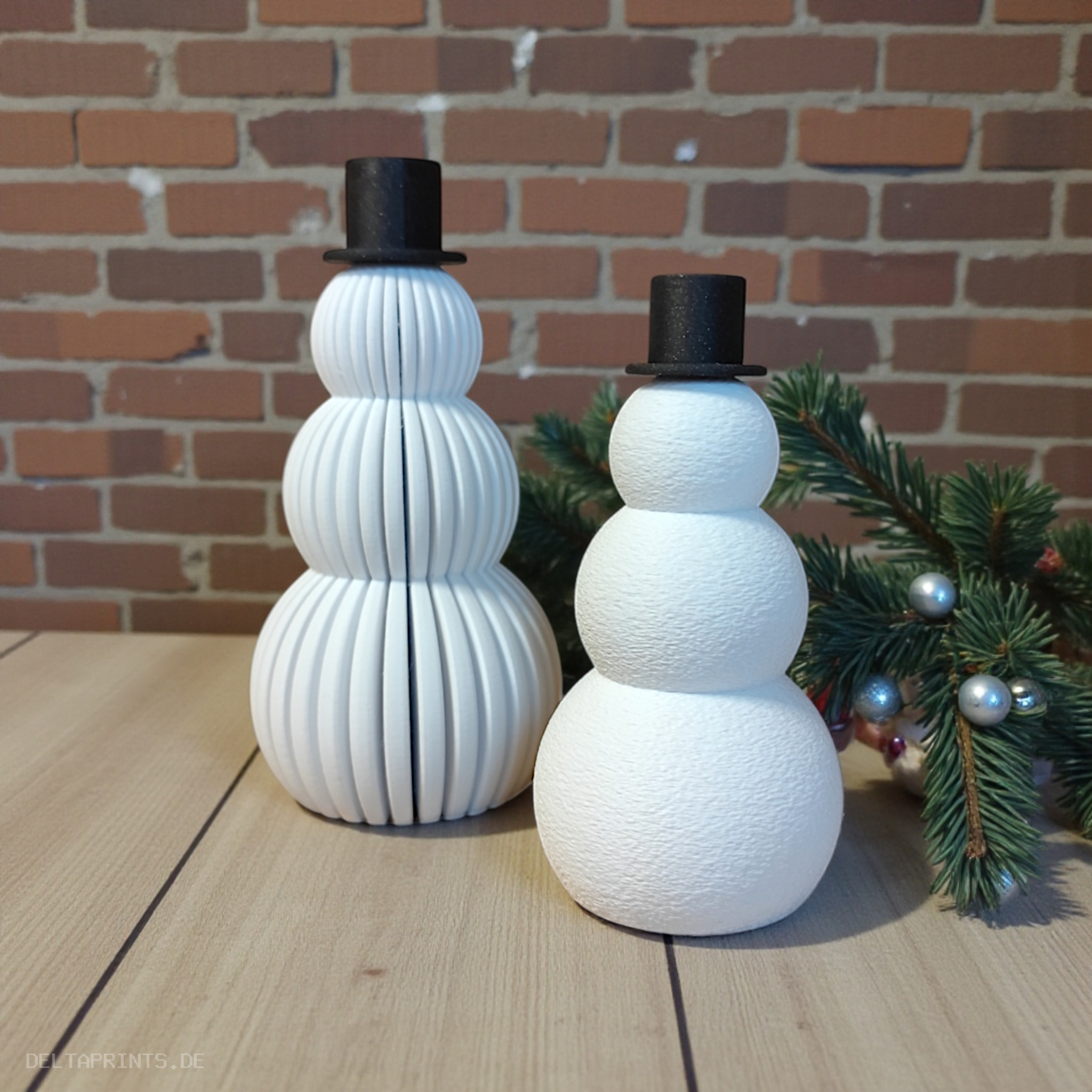 Minimalist Snowman Decoration Set 3D print product image 2 by Deltaprints