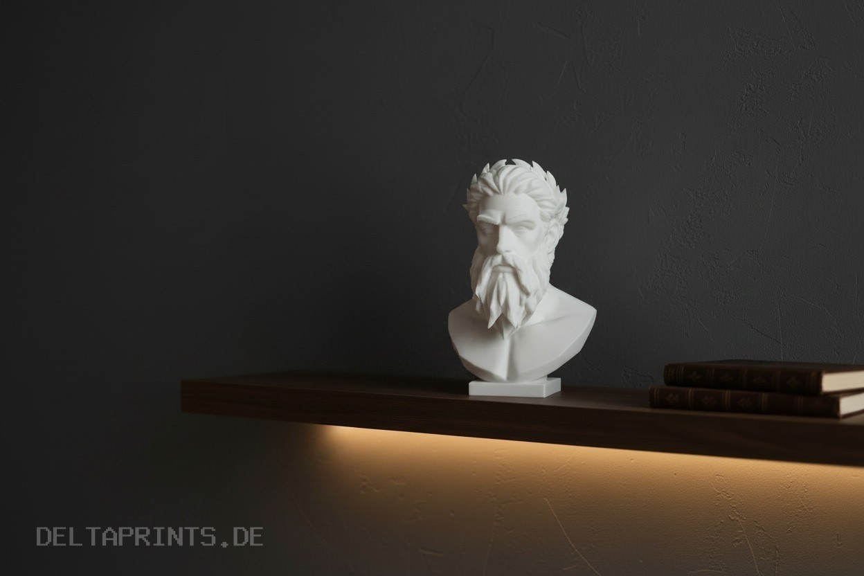 Sculpture #57 – Modern Bust of Zeus commercial STL file Sculptures by Deltaprints