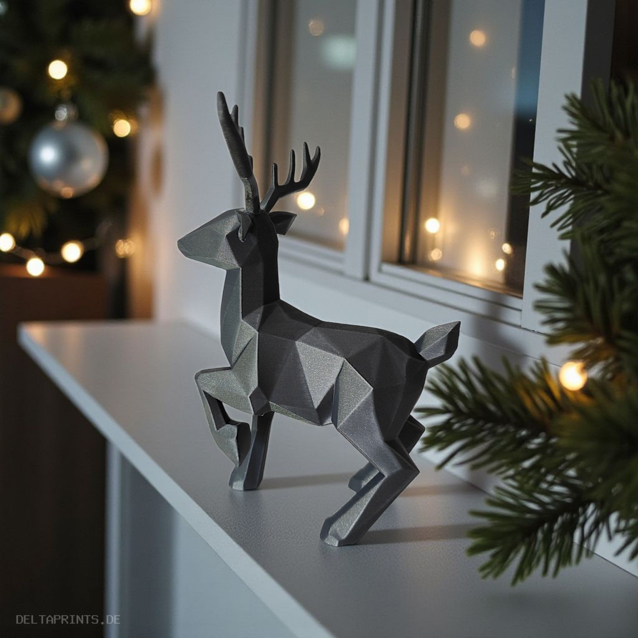 Minimalist low poly reindeer 3D print product image 2 by Deltaprints