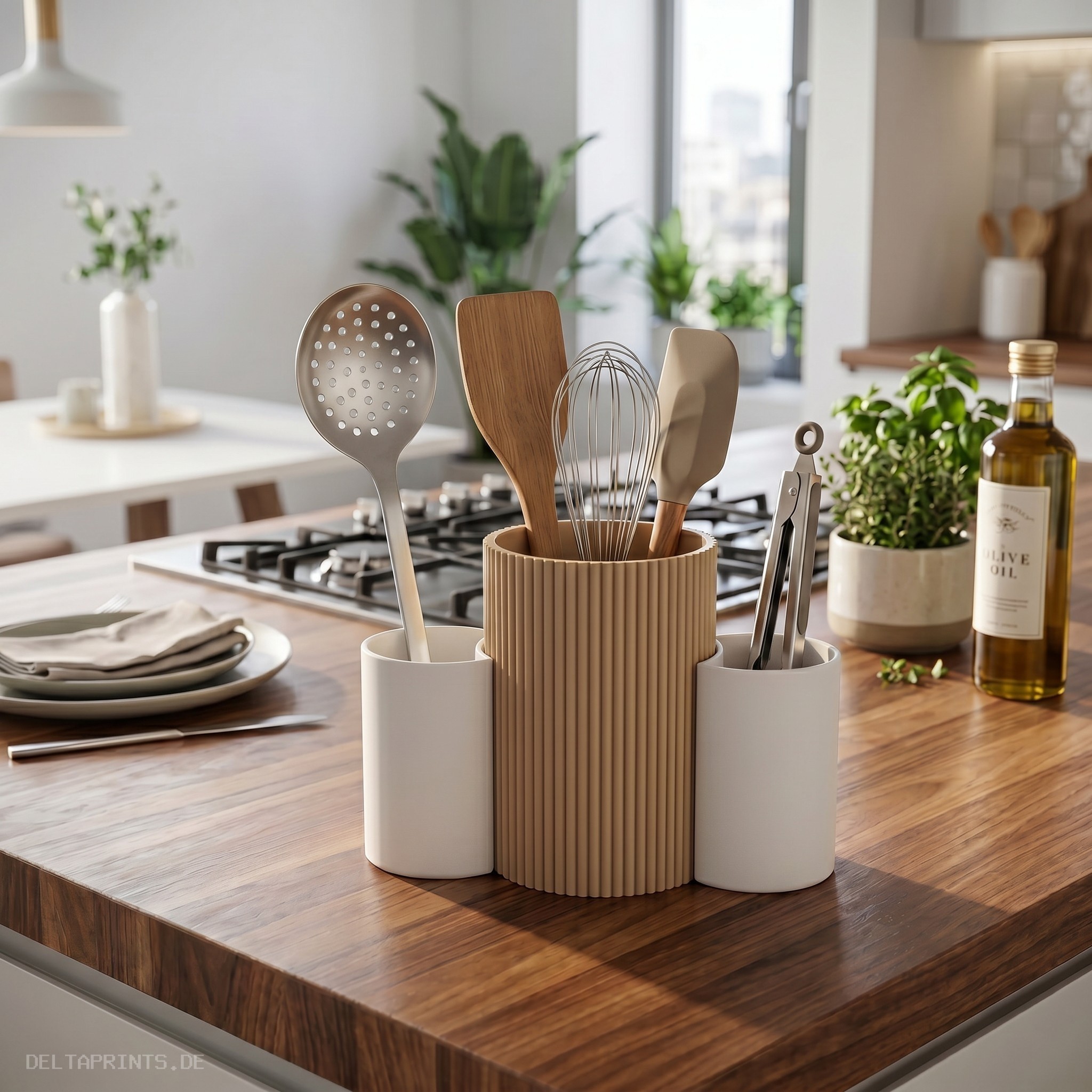 Three-Cup Combo – Kitchen Utensil Caddy 3D print product image 3 by Deltaprints