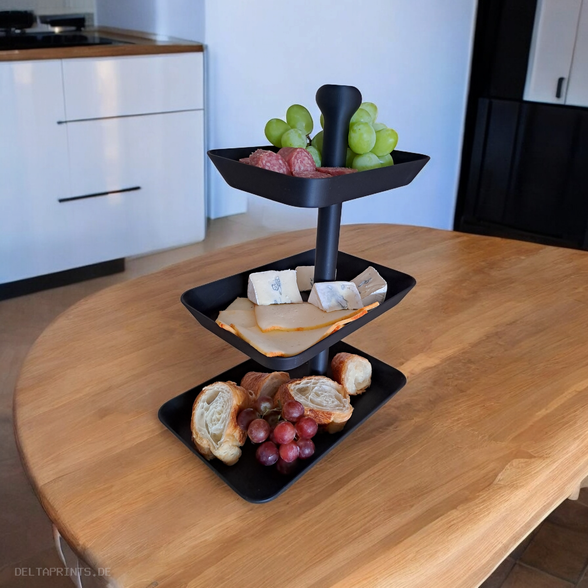 Three Tier Serving Tray – Snack Etagere 3D print product image 4 by Deltaprints