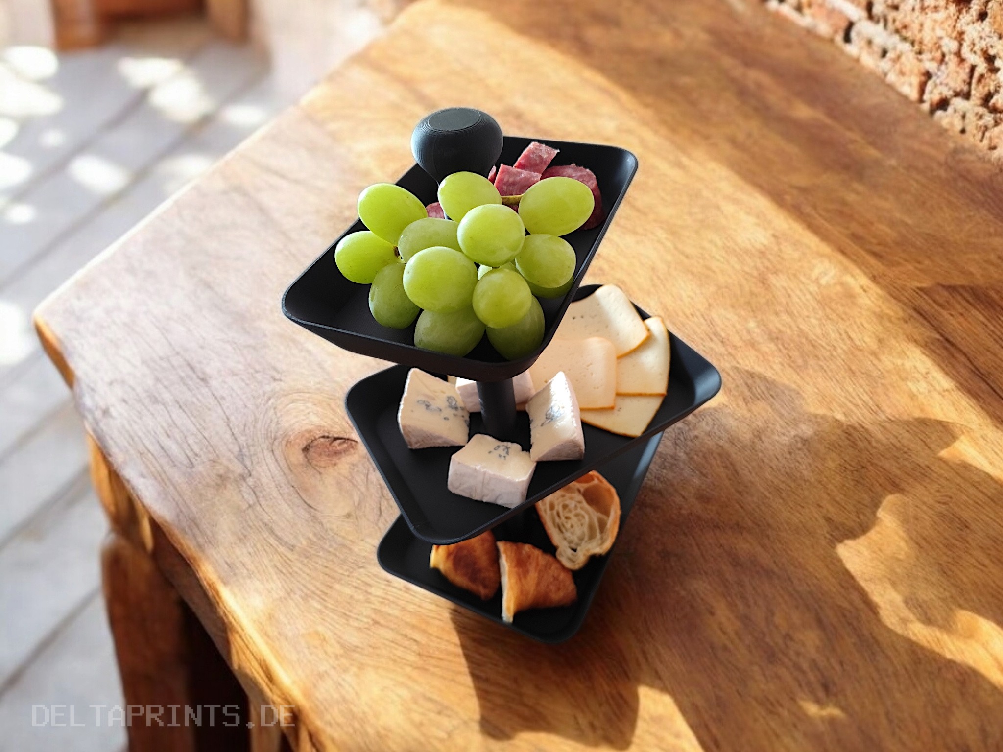 Three Tier Serving Tray – Snack Etagere 3D print product image 2 by Deltaprints