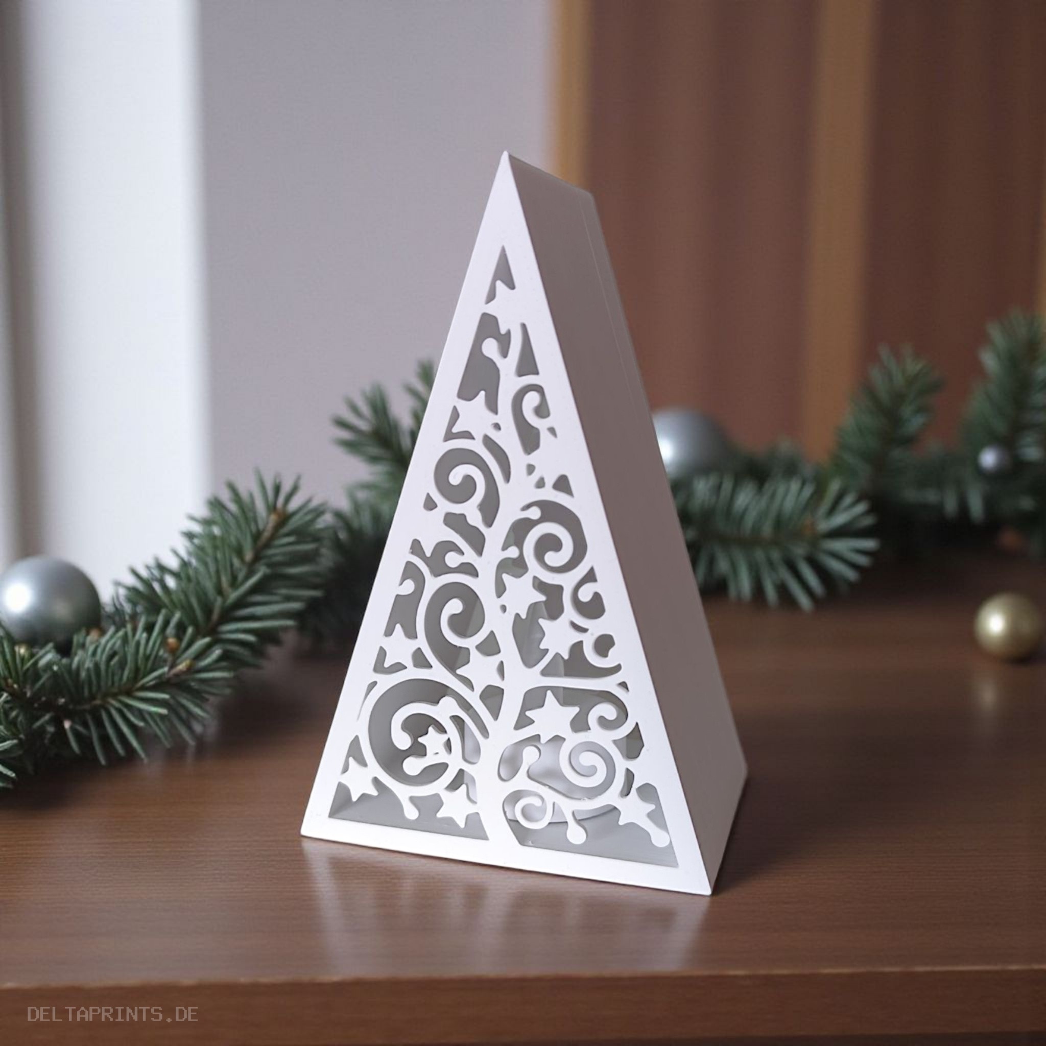 Pyramid Christmas Tree Lantern (LED Tealight) 3D print product image 4 by Deltaprints