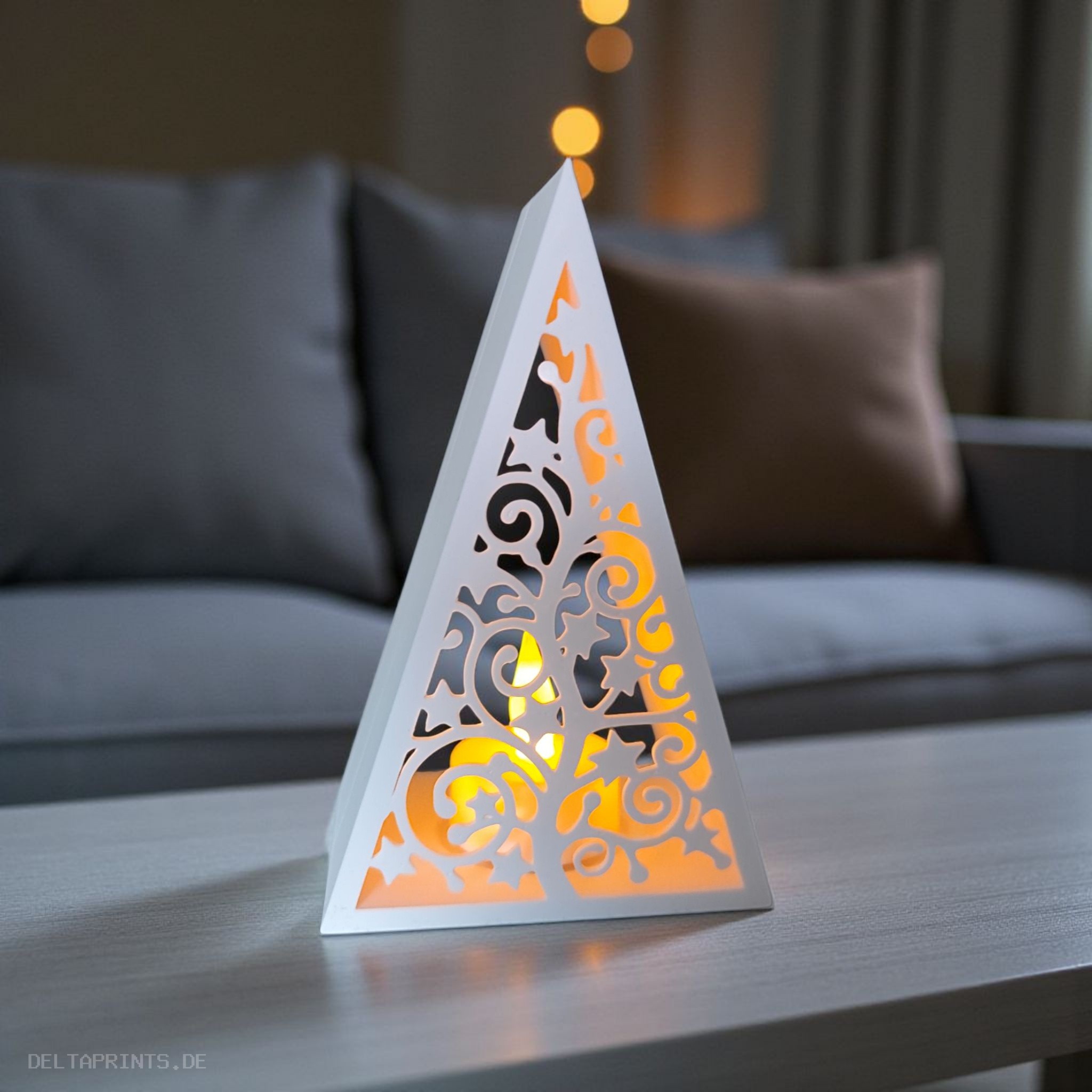 Pyramid Christmas Tree Lantern (LED Tealight) 3D print product image 2 by Deltaprints