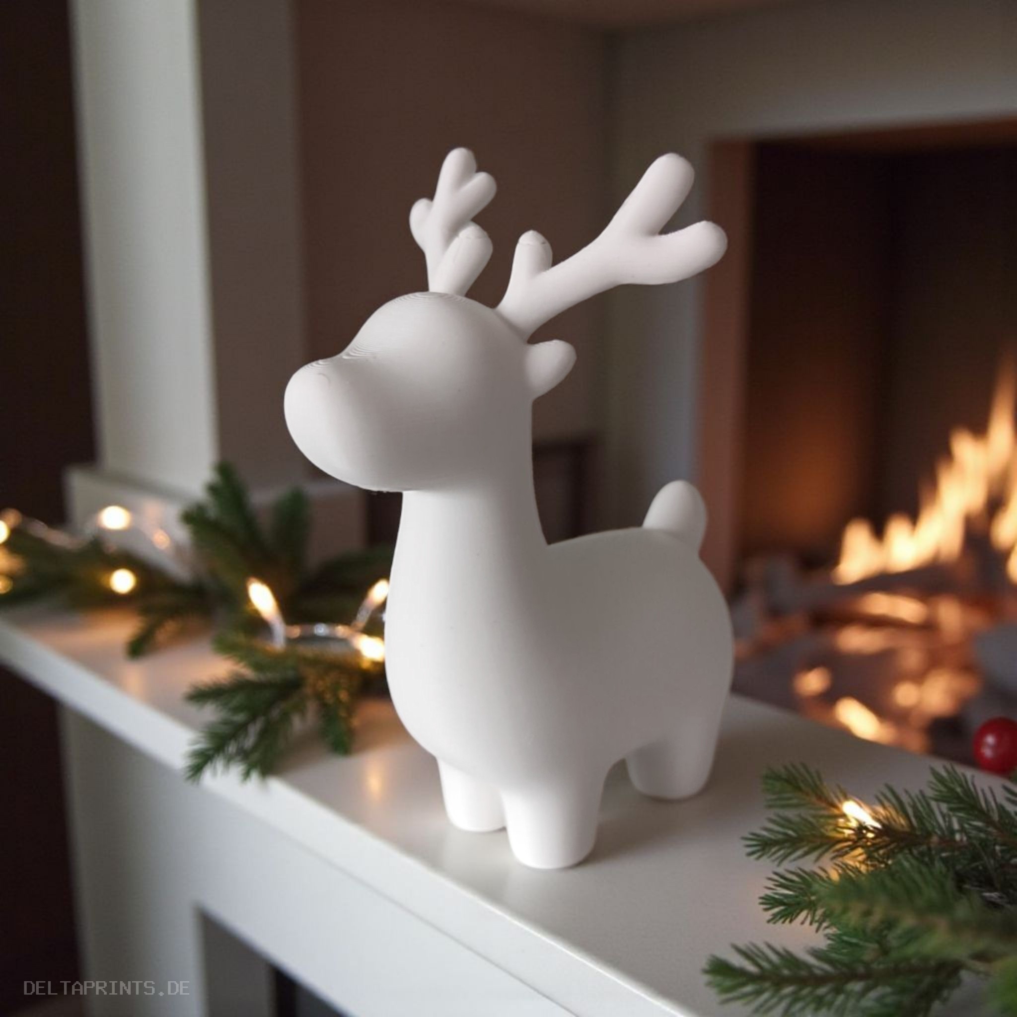 Cute minimalist Christmas reindeer decoration 3D print product image 4 by Deltaprints