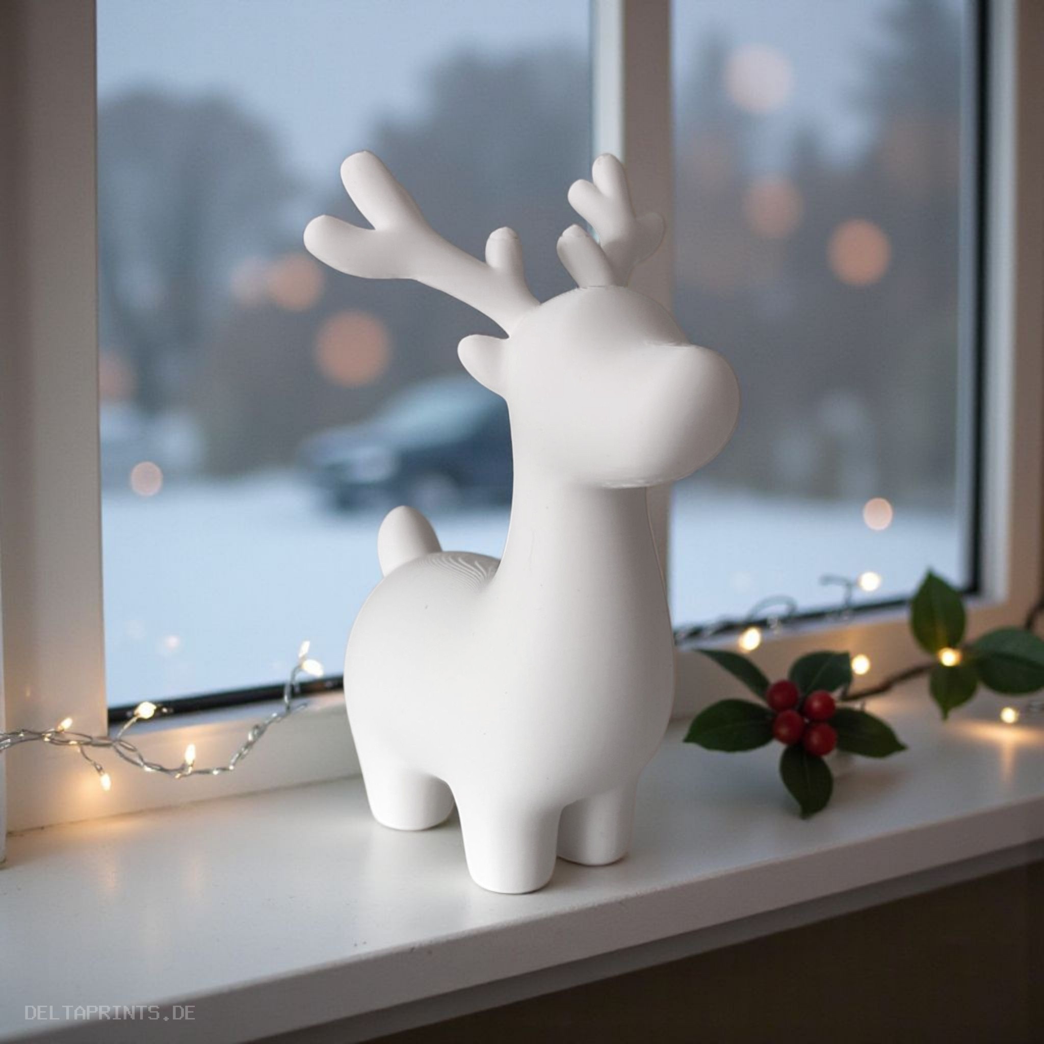 Cute minimalist Christmas reindeer decoration 3D print product image 3 by Deltaprints