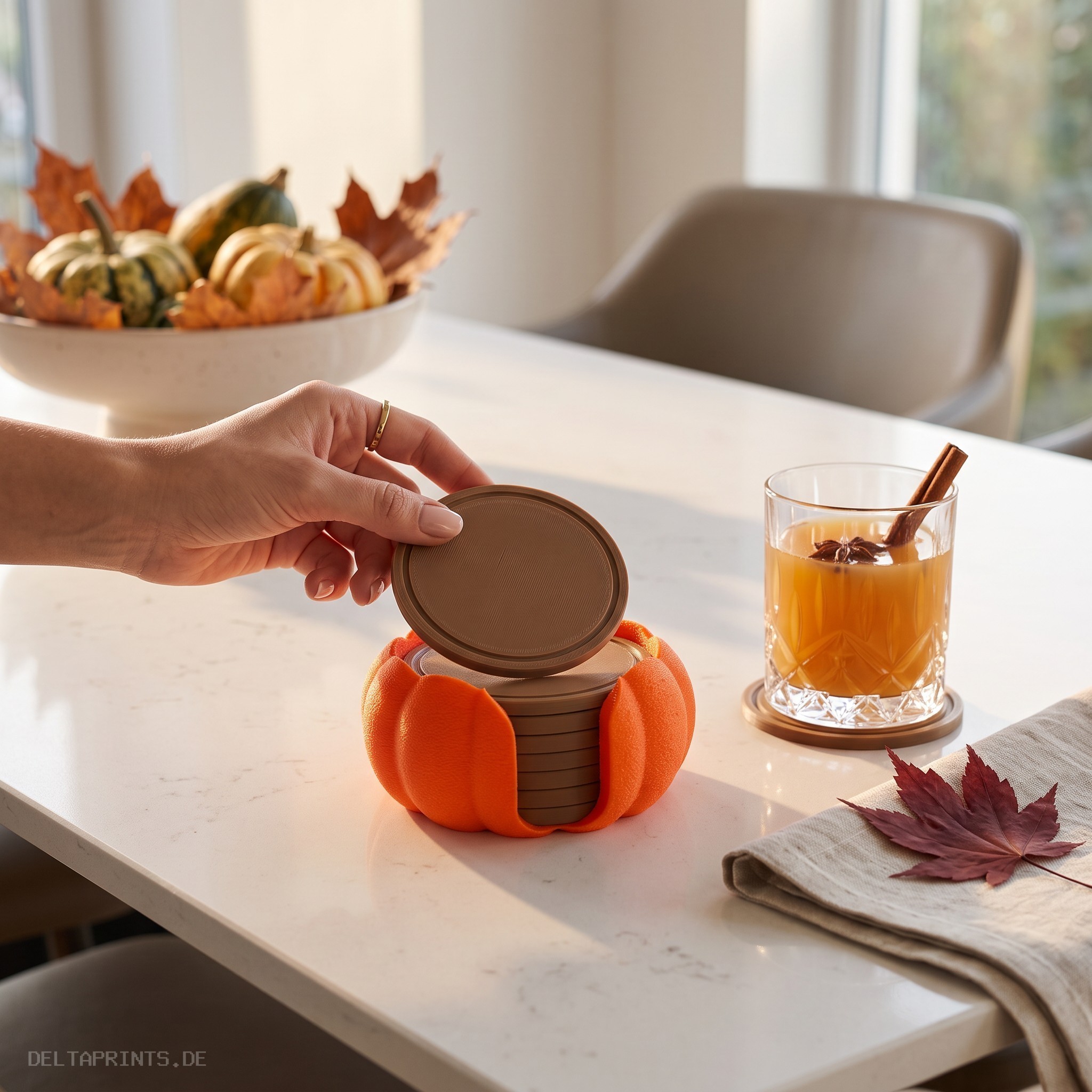 Pumpkin coaster set with endless possibilities 3D print product image 2 by Deltaprints