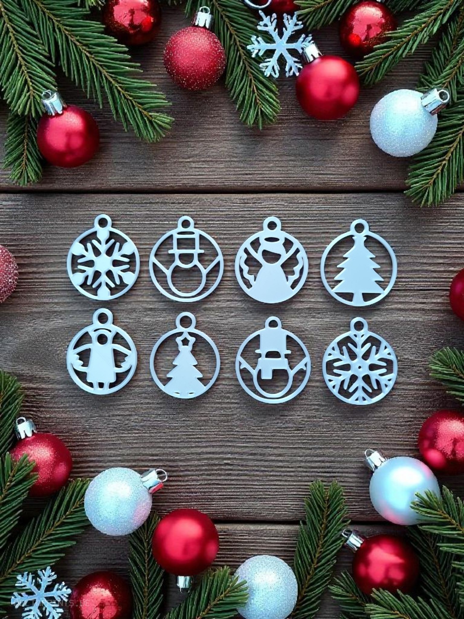 Minimalist, playful Christmas tree ornaments 3D print product image 2 by Deltaprints