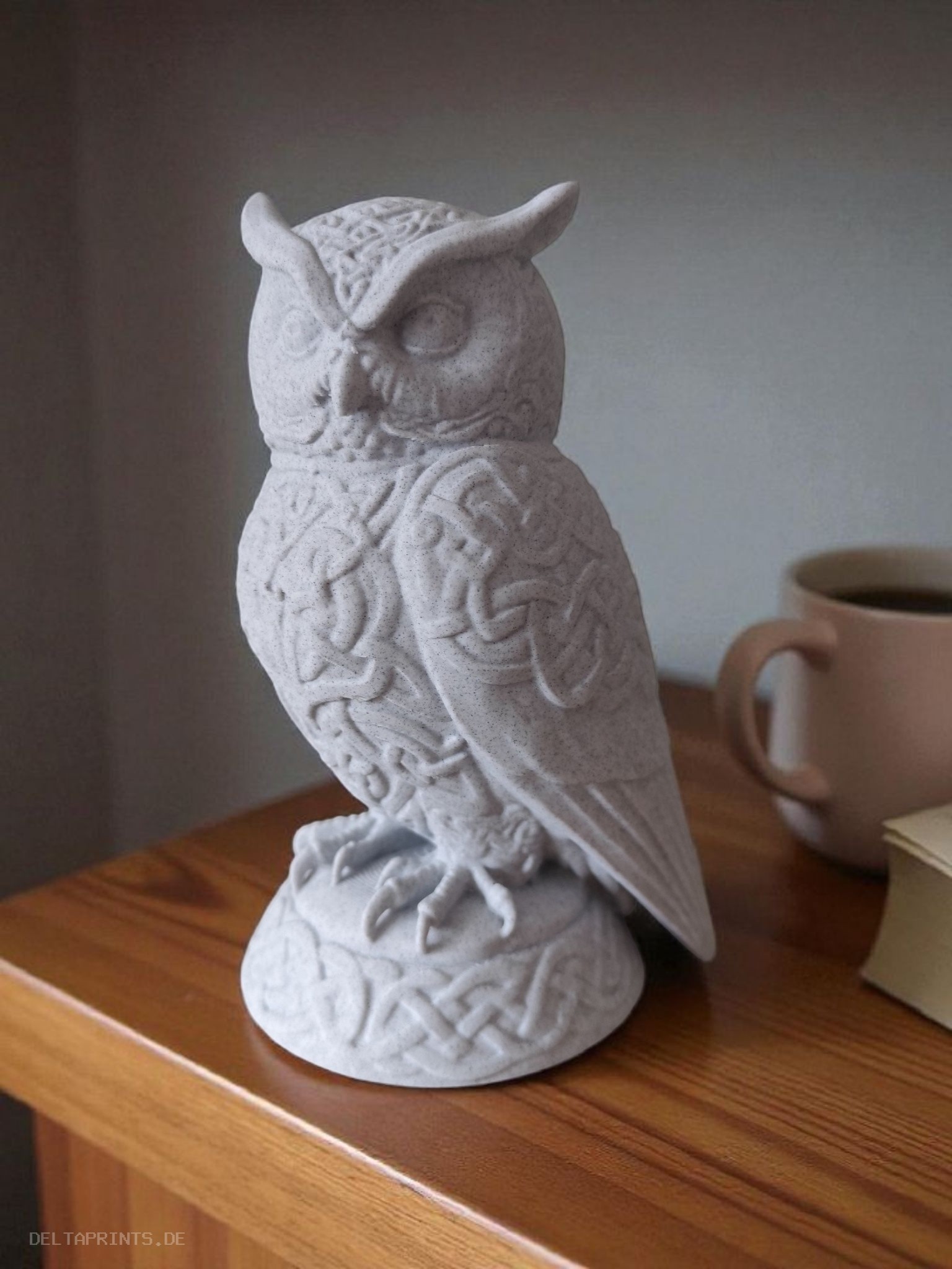 Sculpture #40 – Celtic ornament owl 3D print product image 3 by Deltaprints