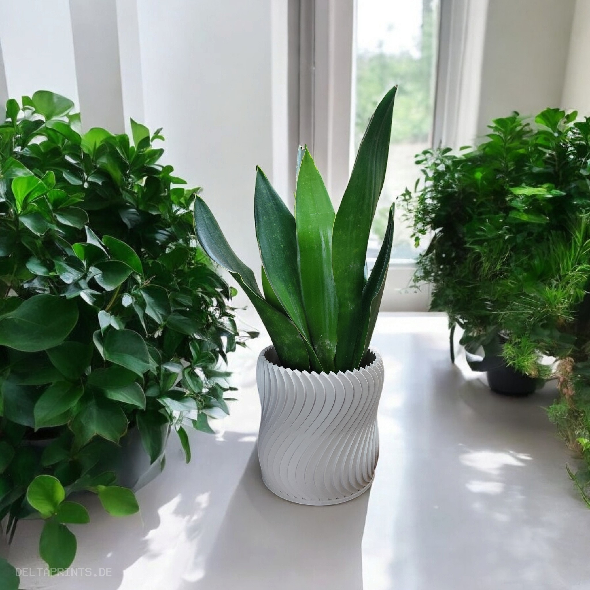 Design plant pot „turbine wheeler“ 3D print product image 2 by Deltaprints