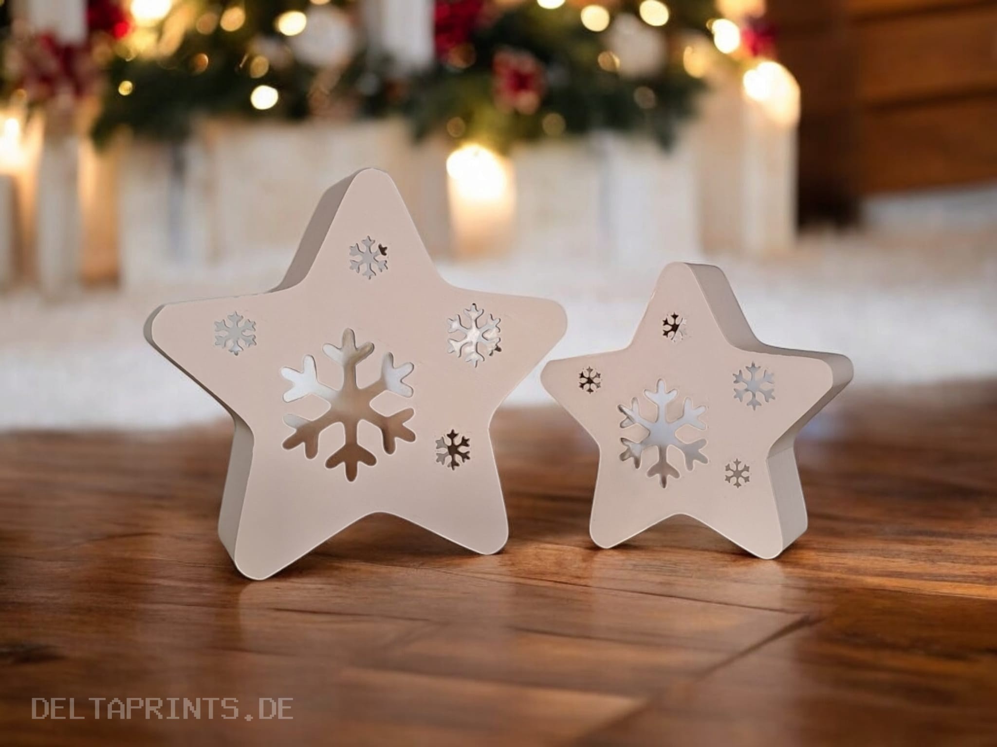 LED tea light, decorative stars „Twinkle Snowflakes“ 3D print product image 2 by Deltaprints