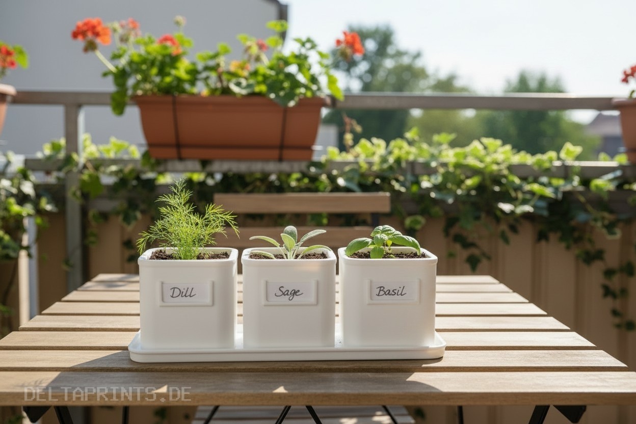 Herb Pot Set with Saucer Tray 3D print product image 3 by Deltaprints