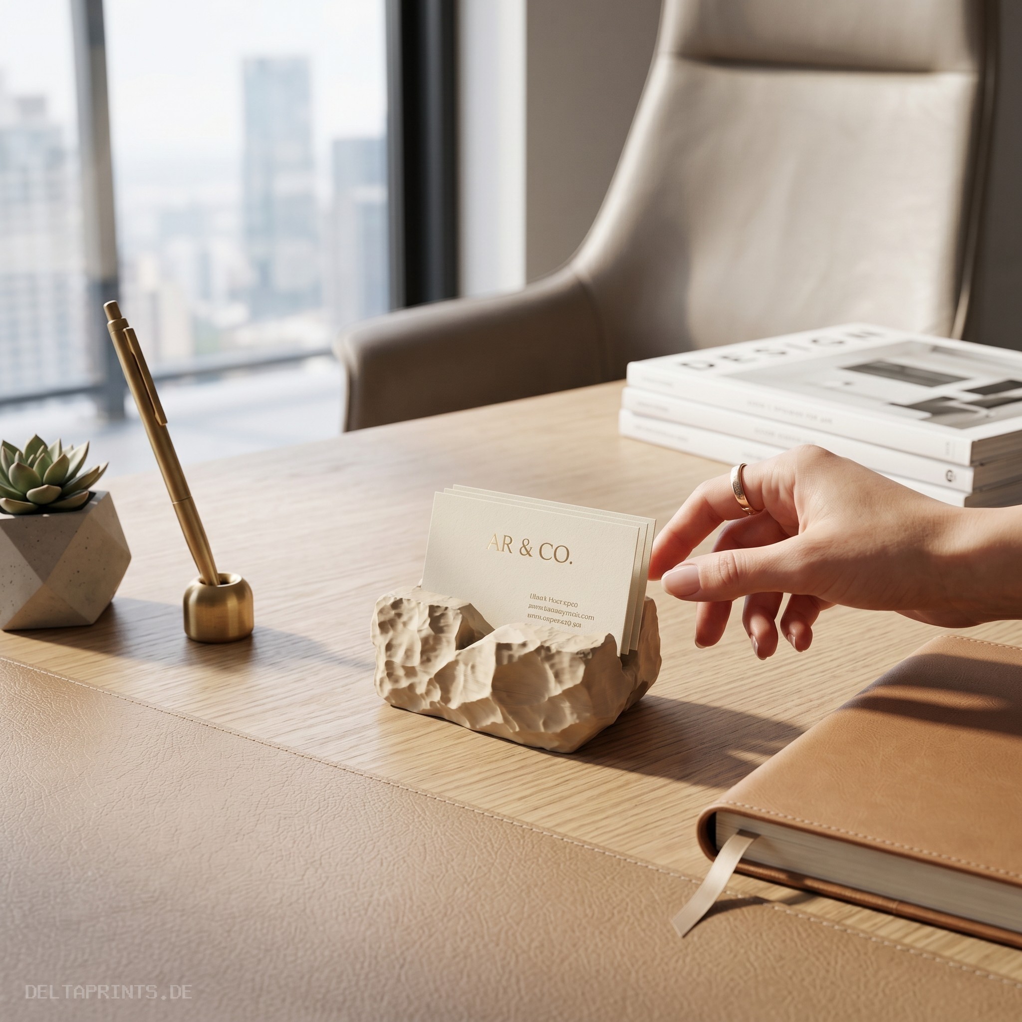 „Rock-Solid Business“ Card Holder 3D print product image 3 by Deltaprints