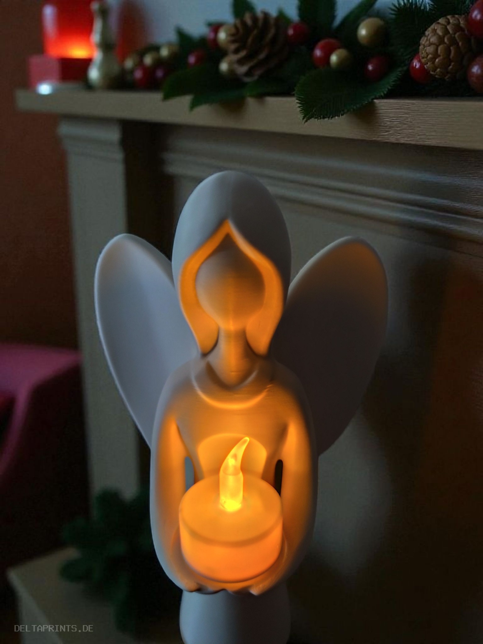 Christmas angel carries the light 3D print product image 4 by Deltaprints