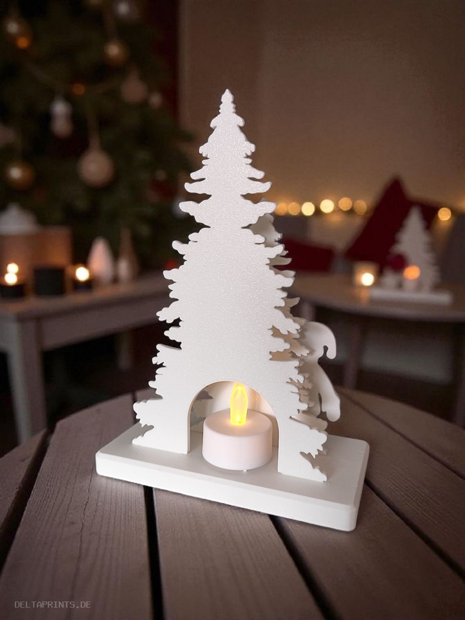 Santa Claus Decor Scene with LED tealight holder 3D print product image 4 by Deltaprints