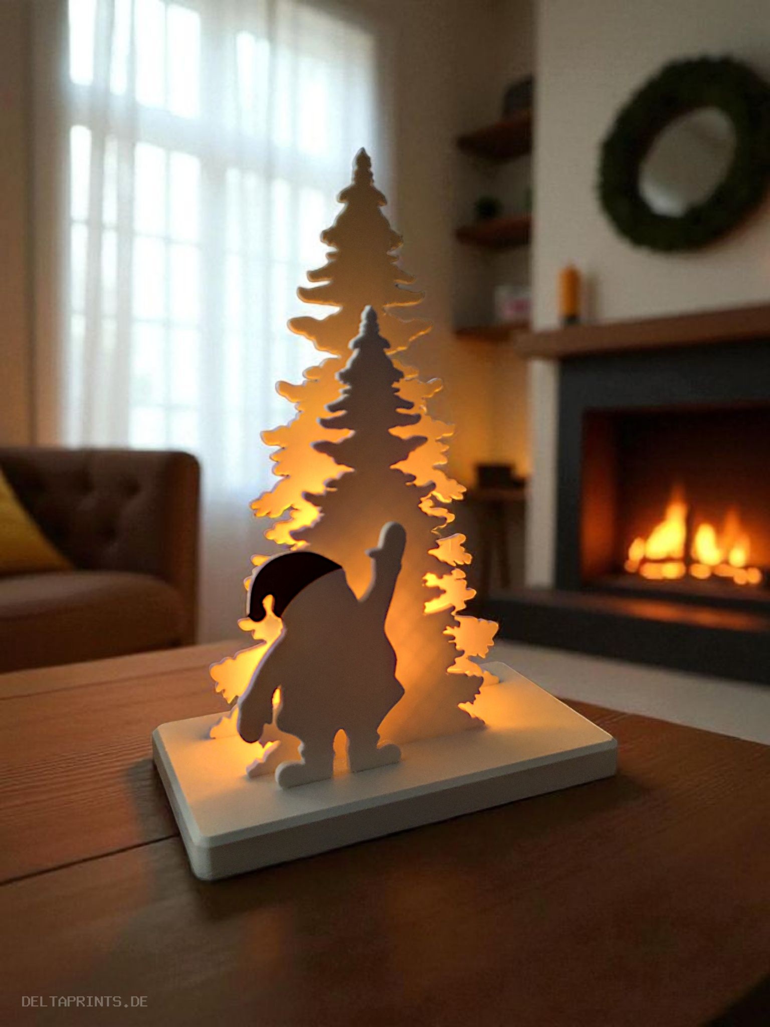 Santa Claus Decor Scene with LED tealight holder 3D print product image 2 by Deltaprints