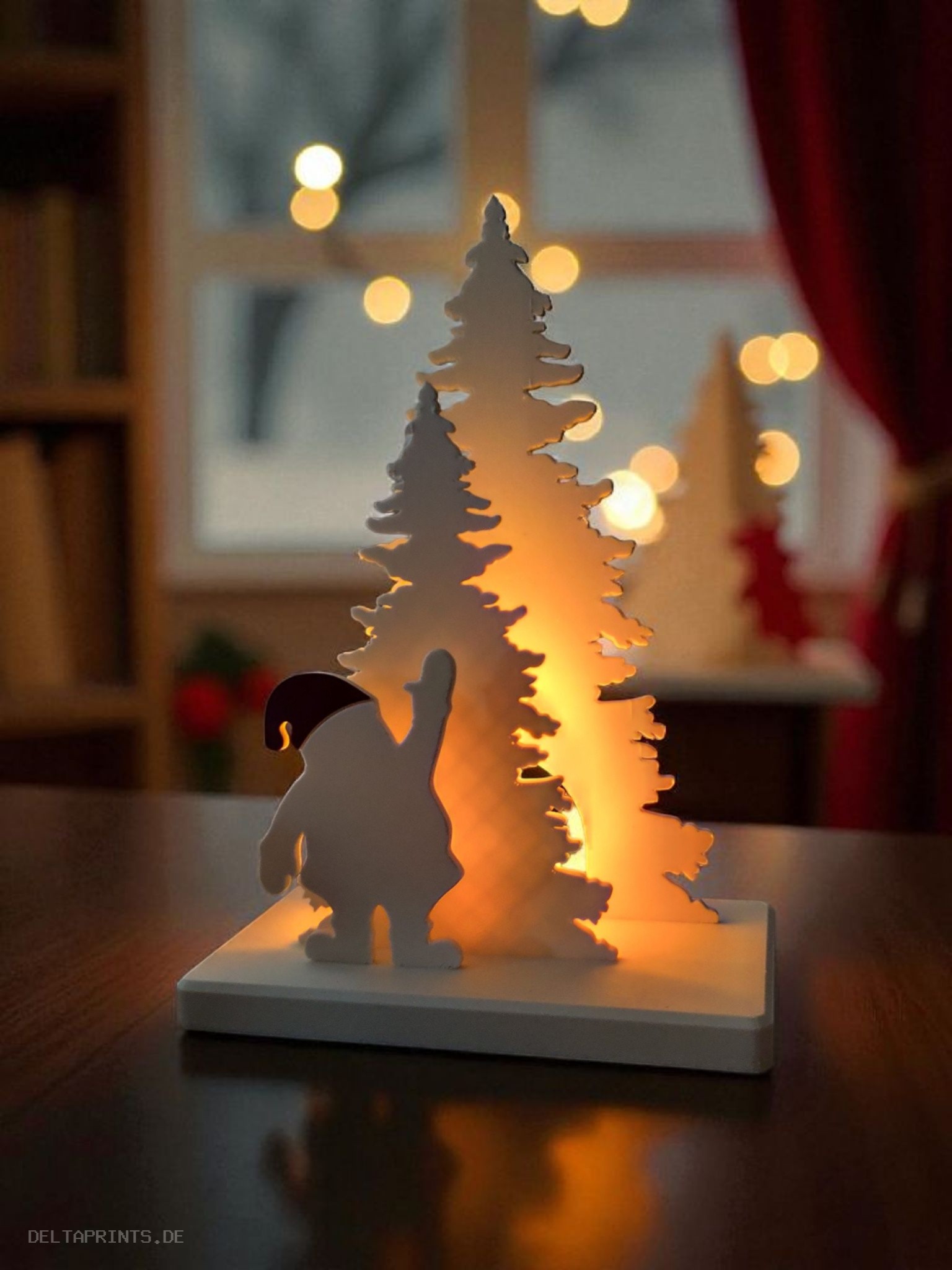 Santa Claus Decor Scene with LED tealight holder commercial STL file Desk Accessories by Deltaprints