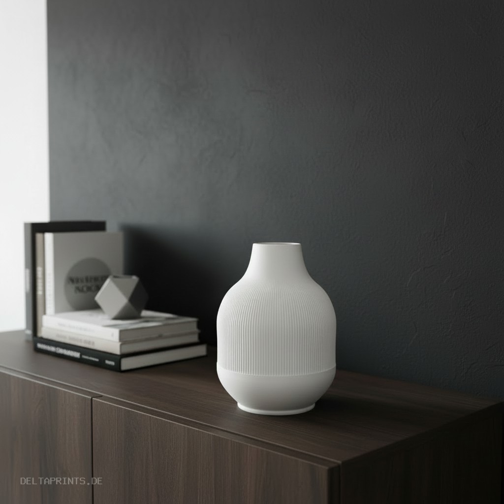 Modern vase with diminishing ribs 3D print product image 3 by Deltaprints