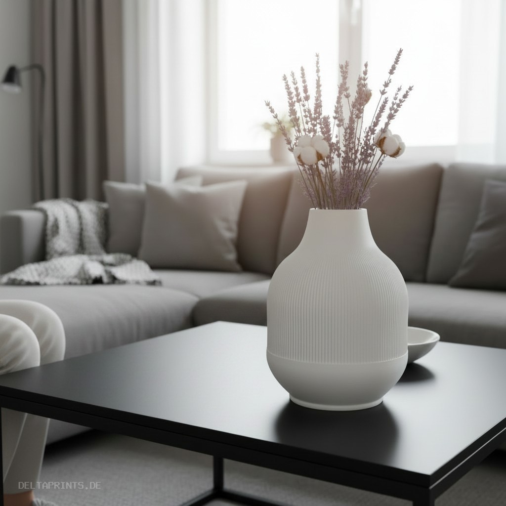 Modern vase with diminishing ribs 3D print product image 2 by Deltaprints
