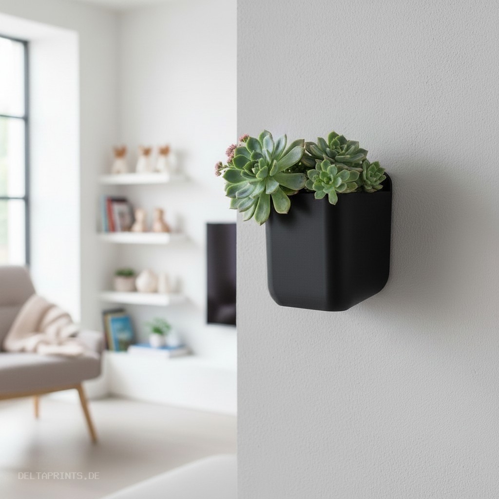 Minimalist wall-mounted rectangular planter 3D print product image 3 by Deltaprints