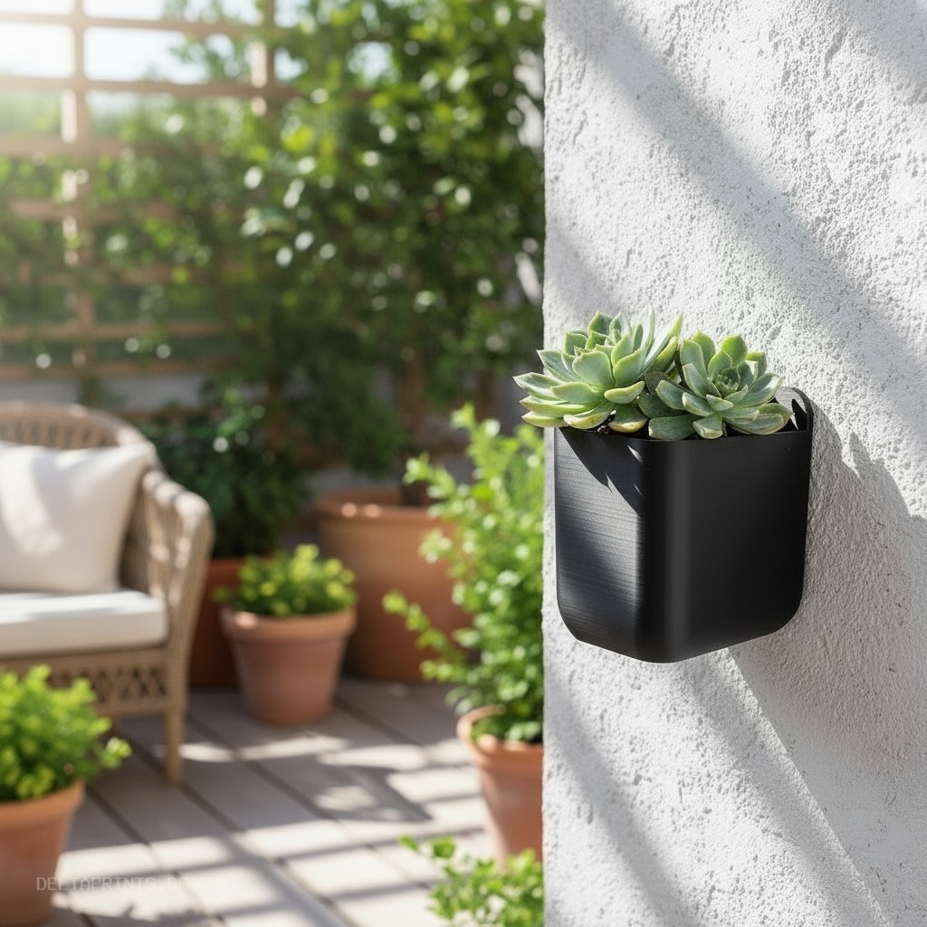 Minimalist wall-mounted rectangular planter 3D print product image 2 by Deltaprints