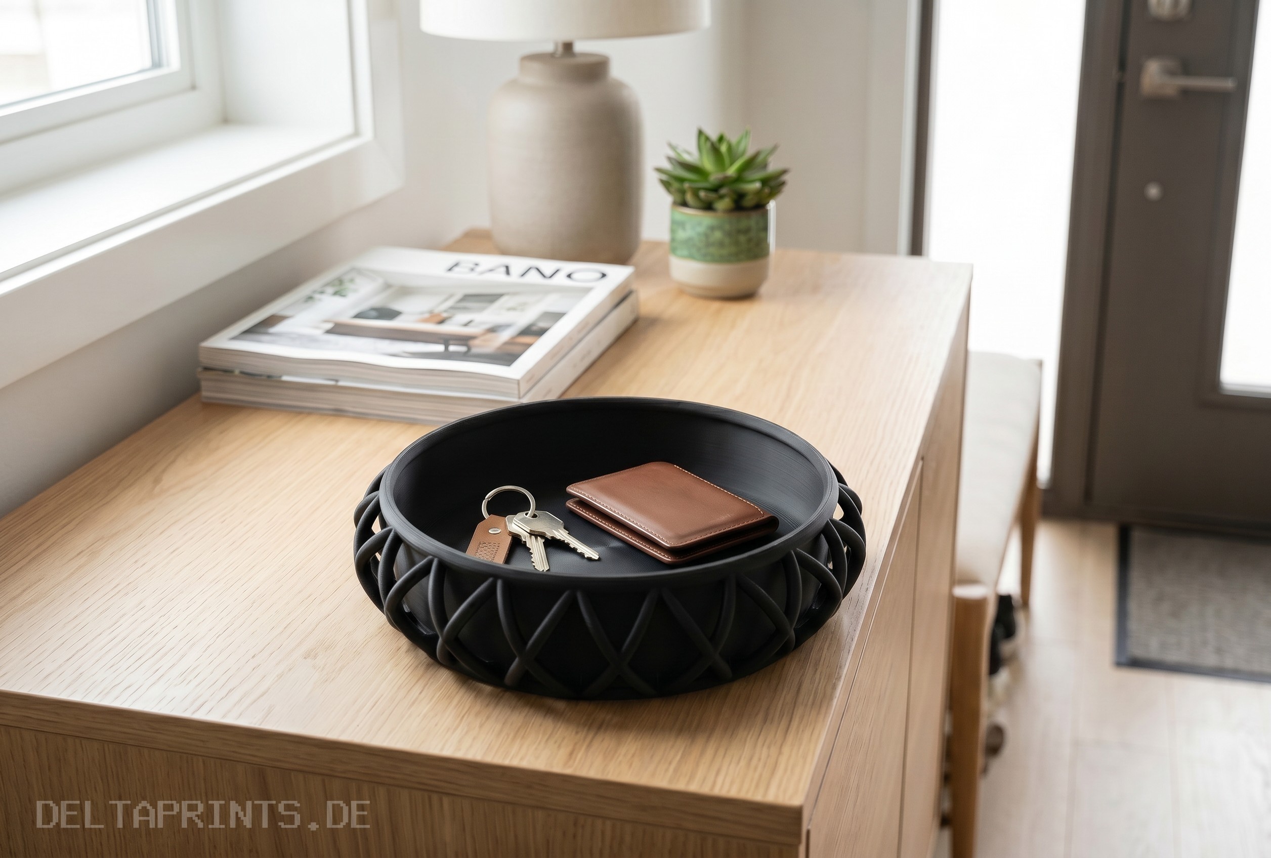 Basket-style key tray commercial STL file Bowls by Deltaprints