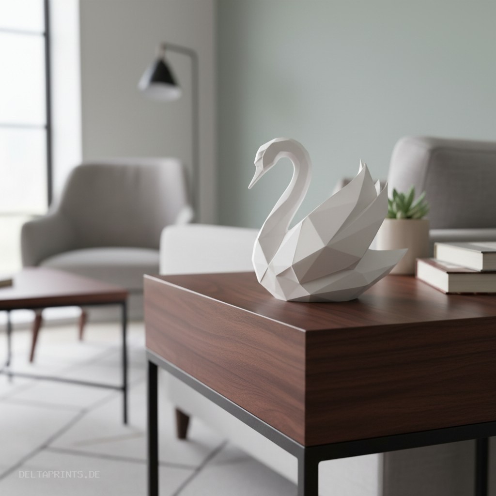 Sculpture #53 – Graceful low poly swan 3D print product image 3 by Deltaprints