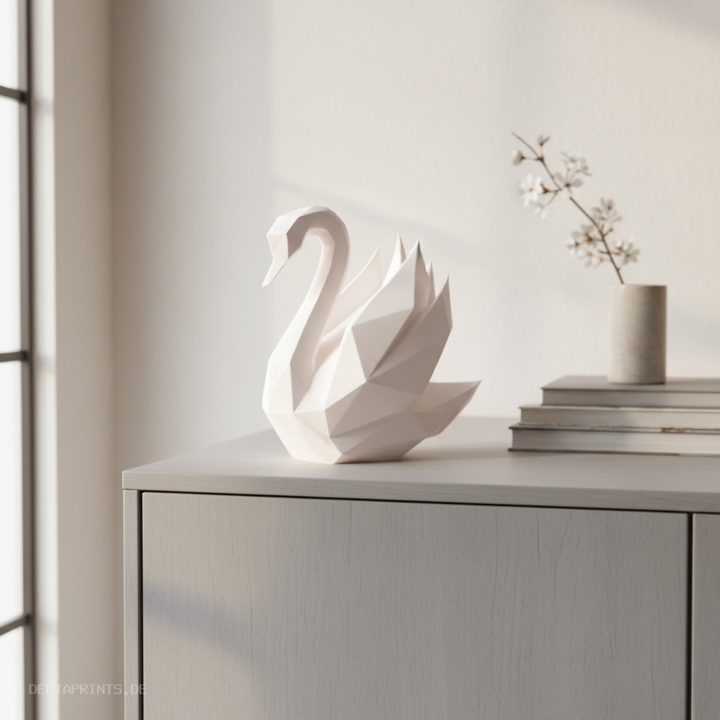 Sculpture #53 – Graceful low poly swan 3D print product image 2 by Deltaprints