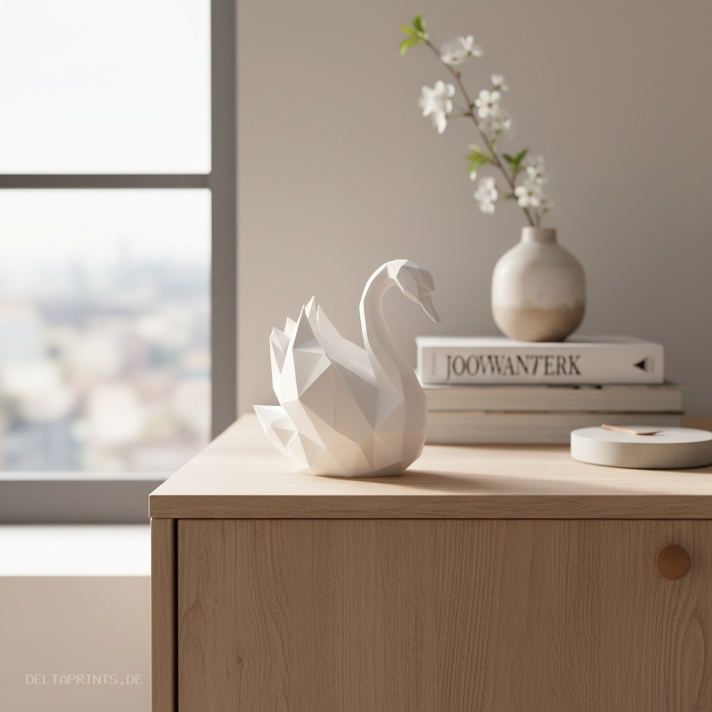 Sculpture #53 – Graceful low poly swan 3D print product image 4 by Deltaprints