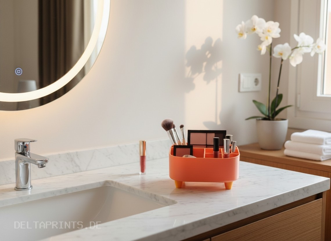 Cute little organizer with feet commercial STL file Bathroom Stuff by Deltaprints